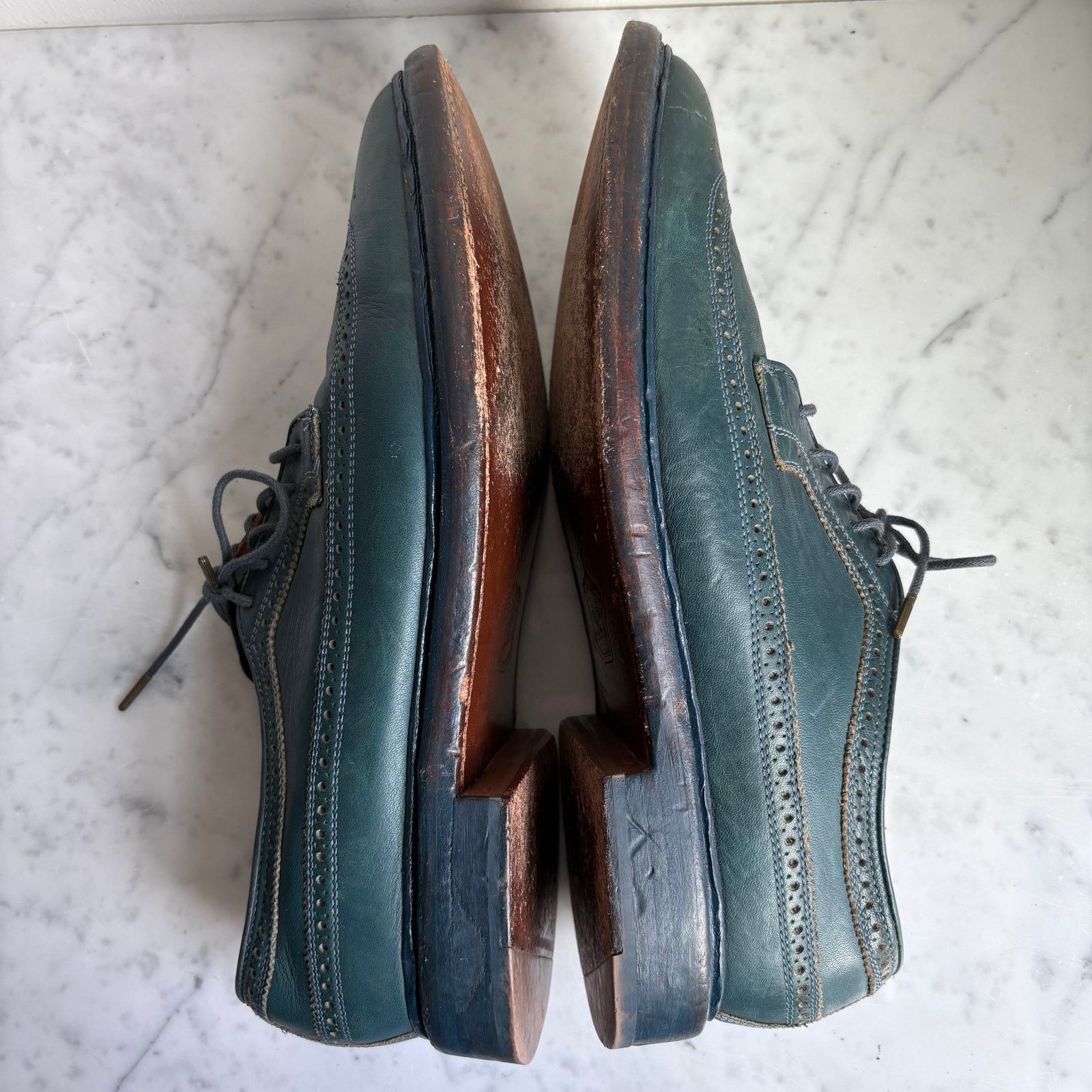 Florsheim Florsheim by Duckie Brown Teal Leather Brogue Oxfords 10.5 Size US 10.5 / EU 43-44 - 4 Thumbnail