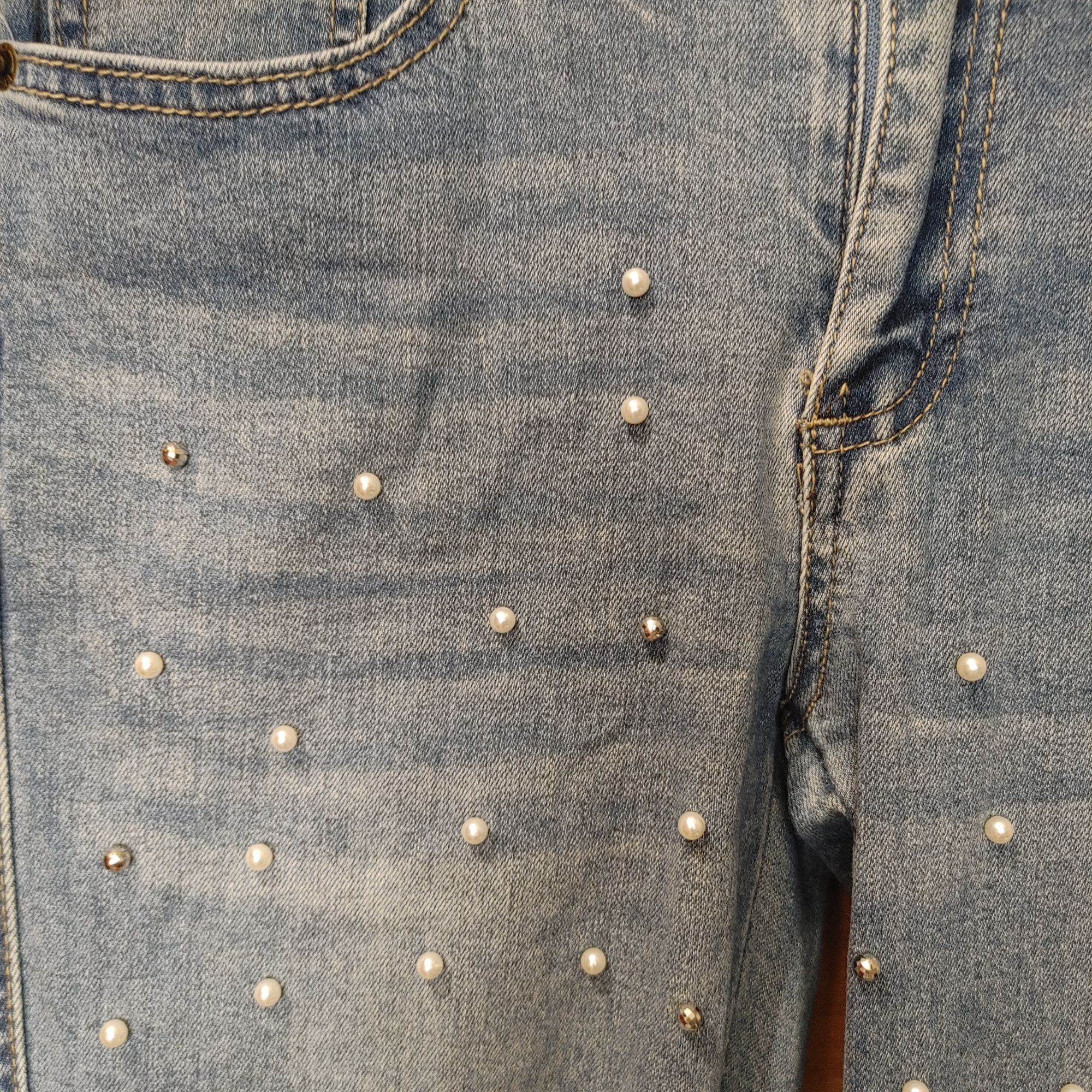 Other BoomBoom Jeans Women's Light Blue Beaded Pattern Ankle Cut P Size 27" / US 4 / IT 40 - 2 Thumbnail