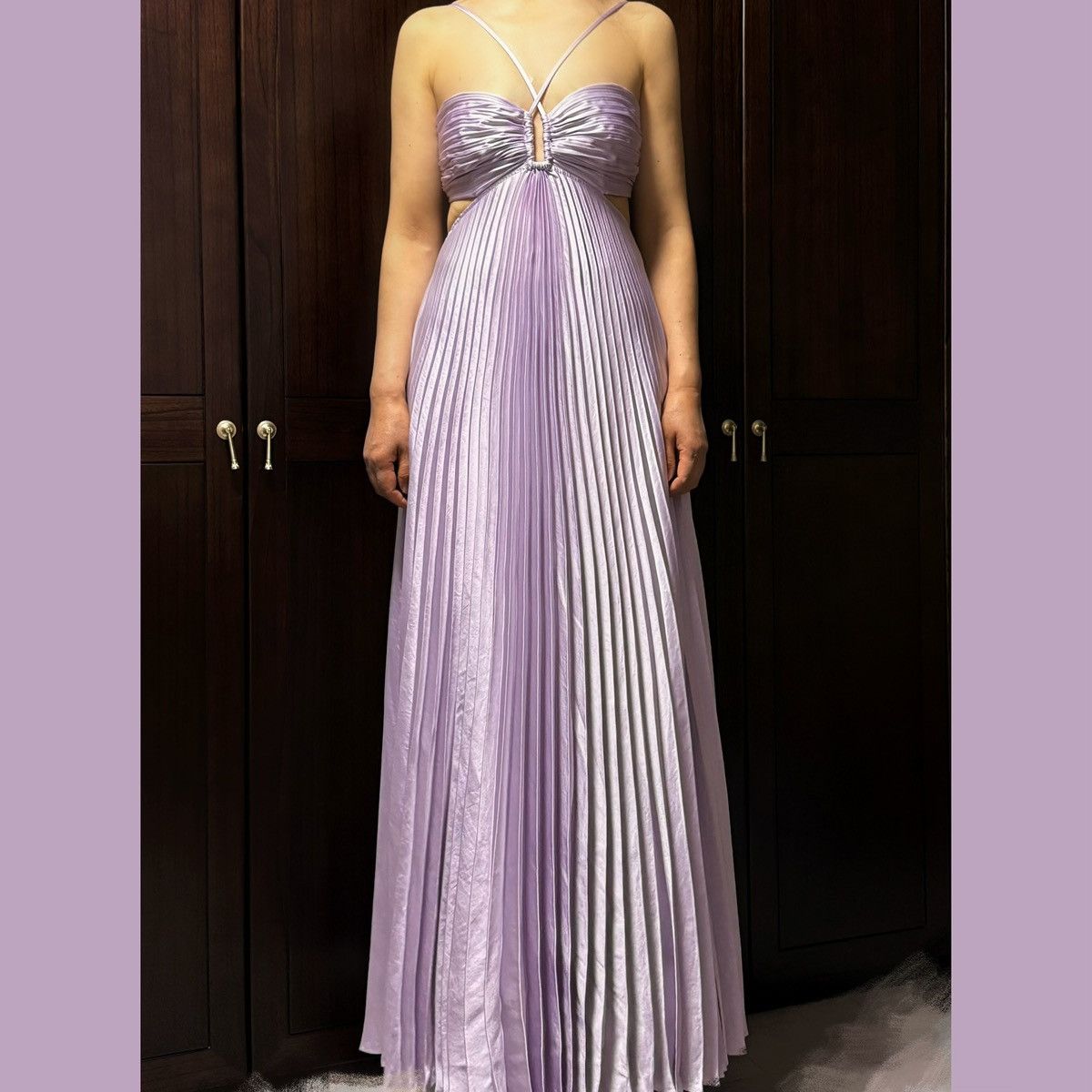 A.L.C. A.L.C Lilac Pleated Cut-Out Gown Size S / US 4 / IT 40 - 4 Thumbnail