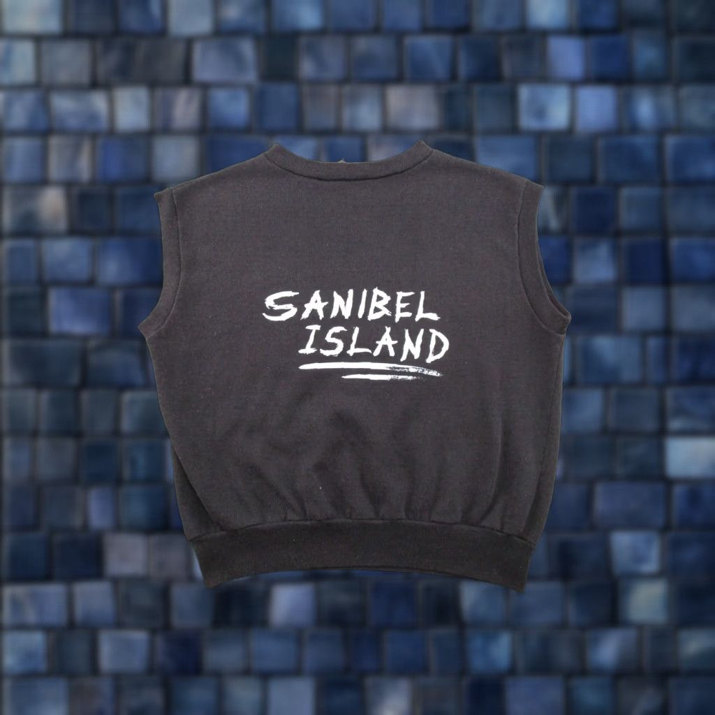 Vintage VINTAGE Sanibel Island Sleeveless Sweatshirt Vest Adult XL Black Sun Triangle Beach Sportswear/Beach 70s Baumw? Size US XL / EU 56 / 4 - 1 Thumbnail