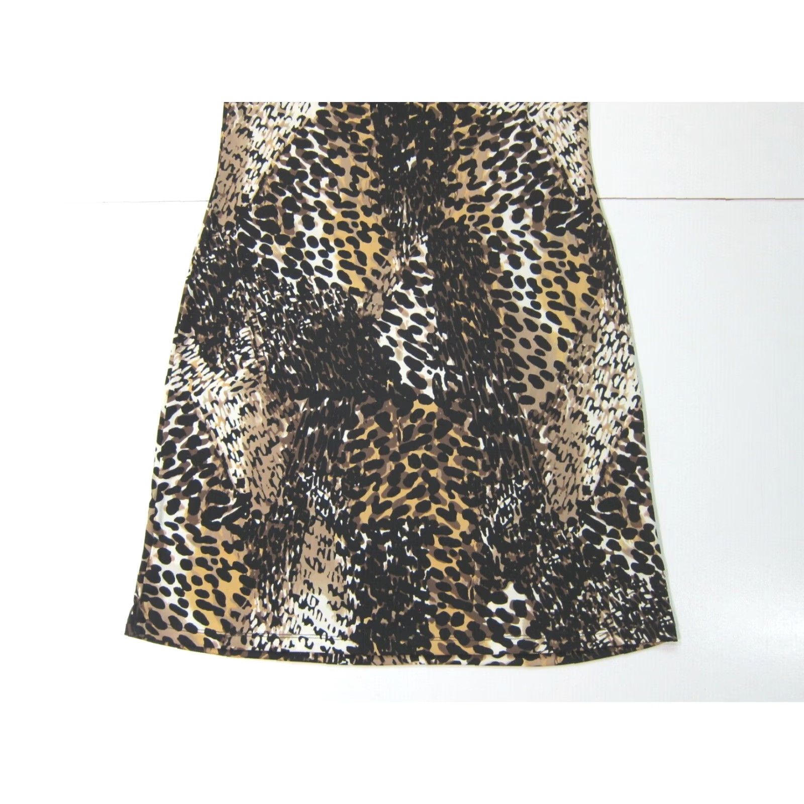 Liz Claiborne Liz Claiborne Leopard Stretch Sleeveless Tunic Sheath Dress Women PS Black Brown Leopard Pattern Animal Print Round Neck Sleeveless Pullover KS Size S / US 4 / IT 40 - 7 Thumbnail