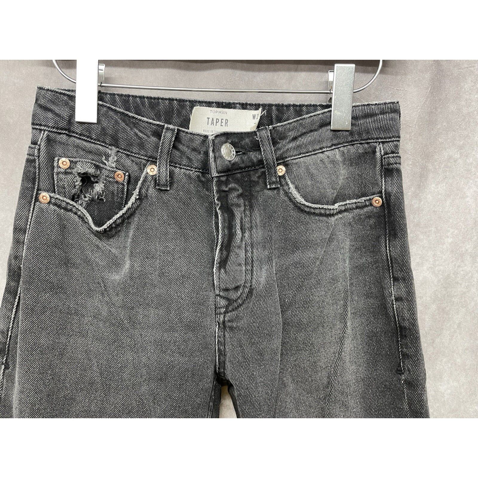 Topman Topman Jeans Mens 28x30 Slim Tapered Fit Faded Distressed Bl Size US 28 / EU 44 - 3 Thumbnail