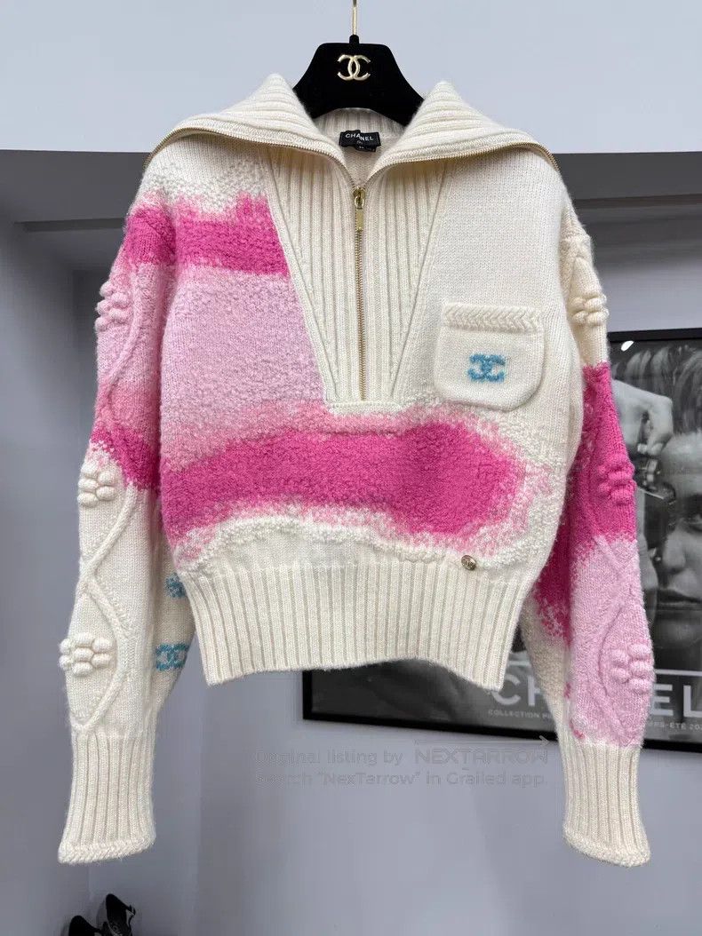 Chanel Chanel Ski series pink zipper sweater Size XXS / US 00 / IT 34 - 1 Thumbnail