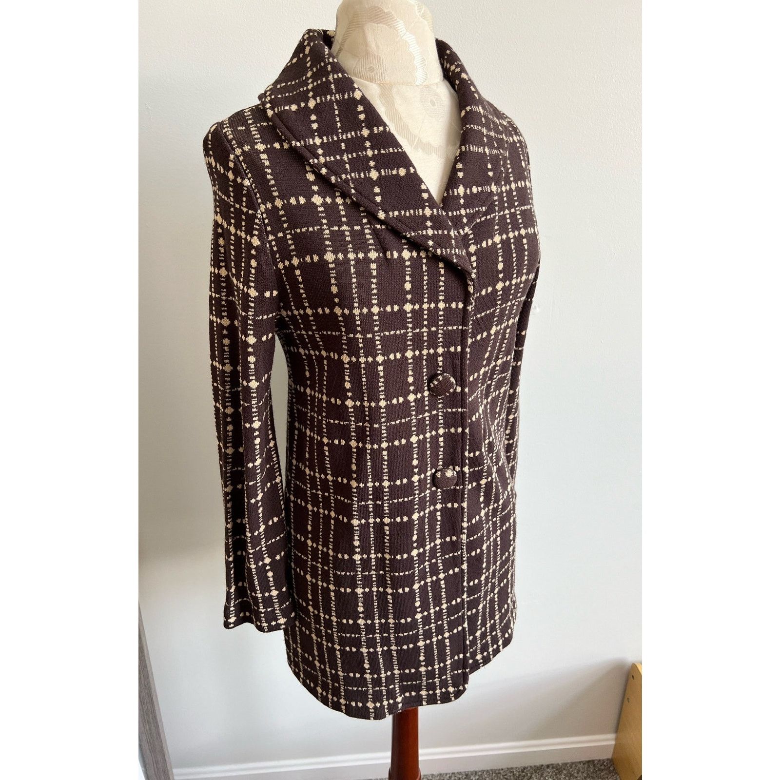 Worthington Worthington Knit Plaid Style Blazer Jacket Small Size S / US 4 / IT 40 - 2 Thumbnail