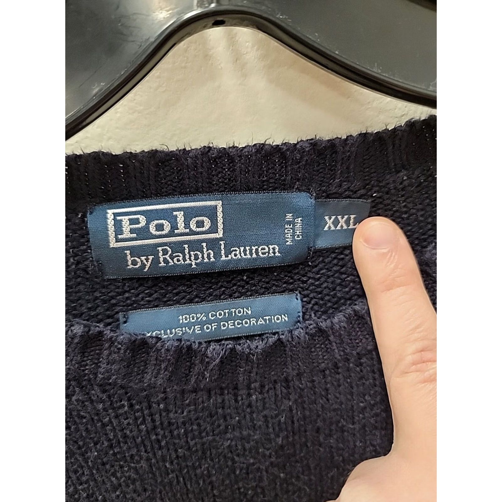 Polo Ralph Lauren VINTAGE Polo Ralph Lauren Sweater Mens 2XL Blue Knit Cotton Crewneck Pullover Size US XXL / EU 58 / 5 - 3 Thumbnail