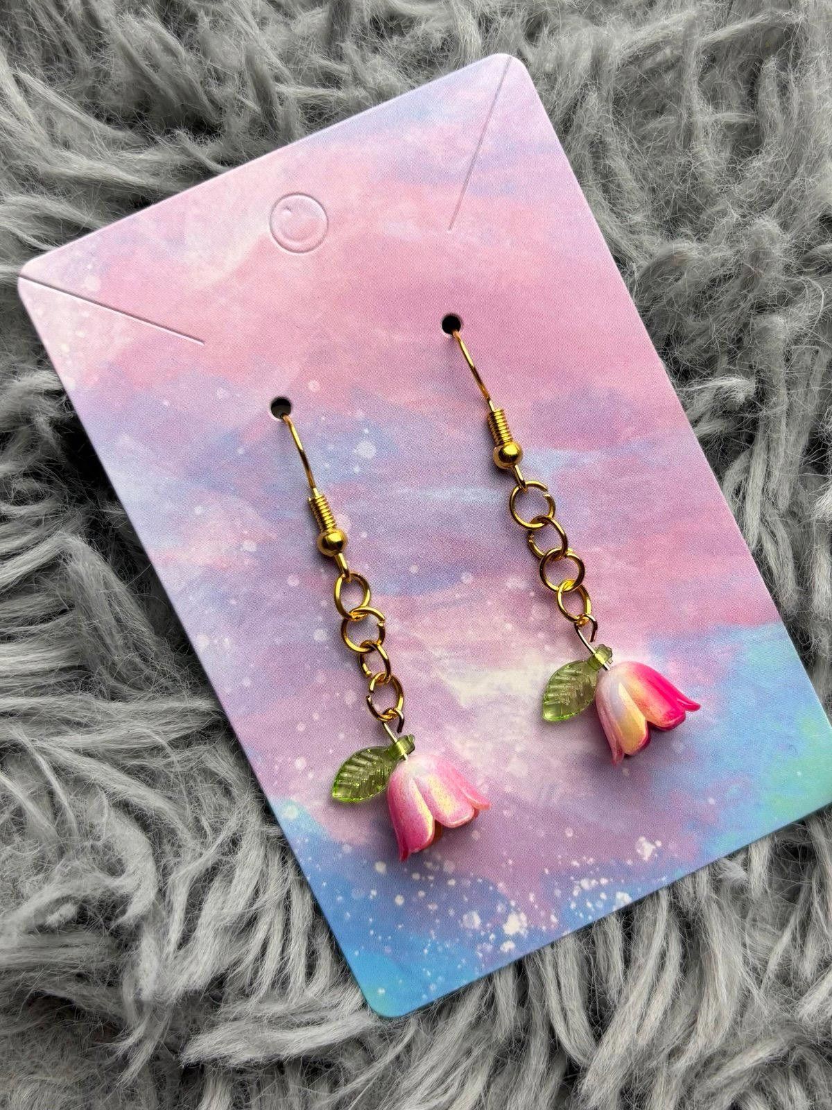 Handmade Earrings with Flowers and leaves Size ONE SIZE - 1 Preview