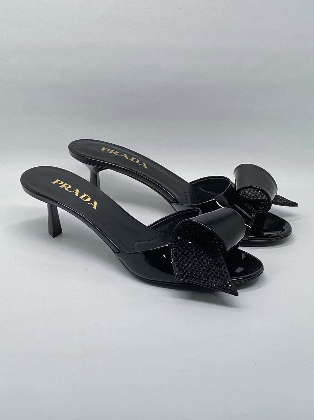 Prada Prada Patent leather Crystal embellished sandals size 38.5 Size US 8.5 / IT 38.5 - 1 Thumbnail