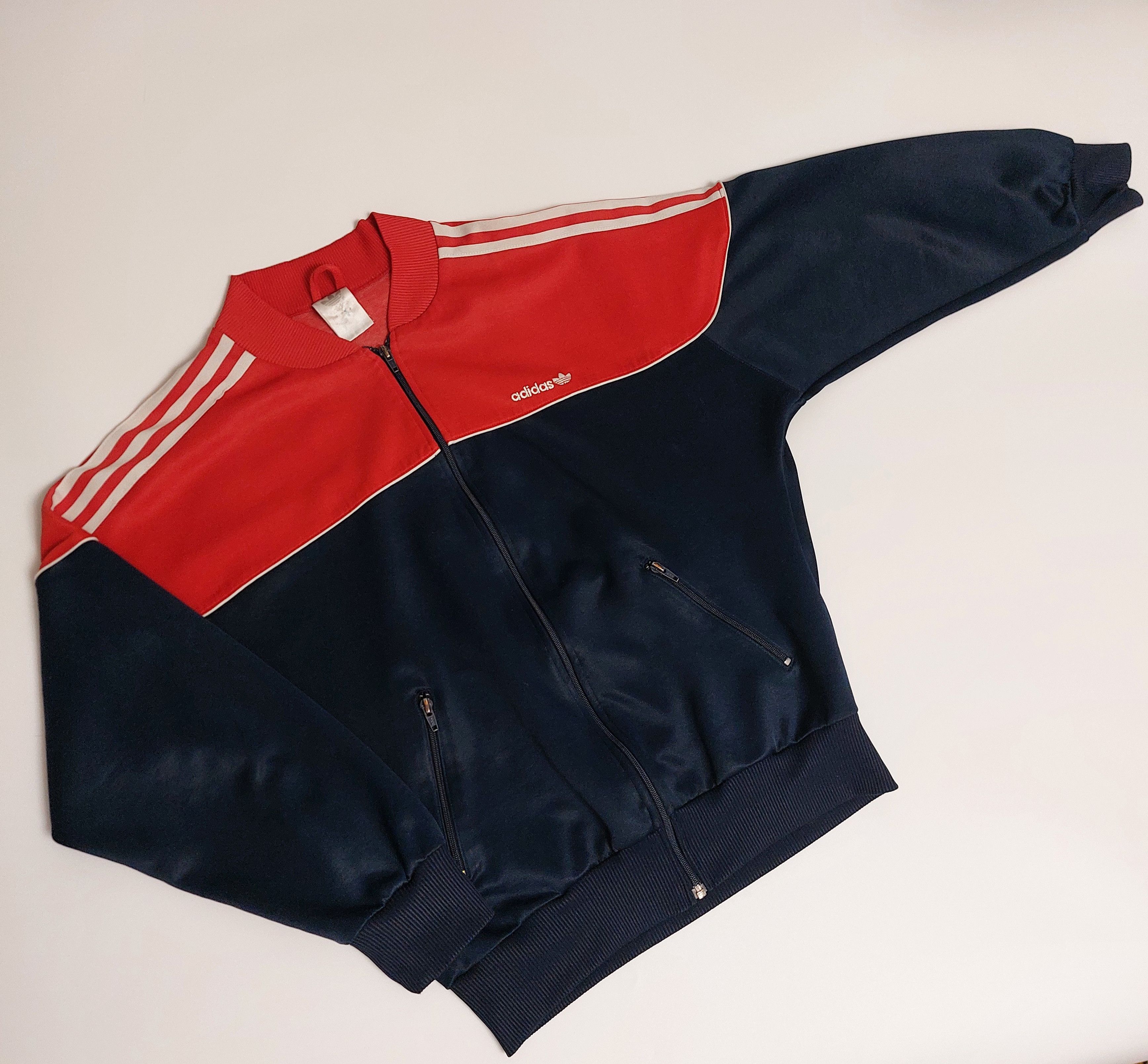 Adidas 1988-1992 Adidas Trefoil jacket navy blue/red Size US M / EU 48-50 / 2 - 1 Thumbnail