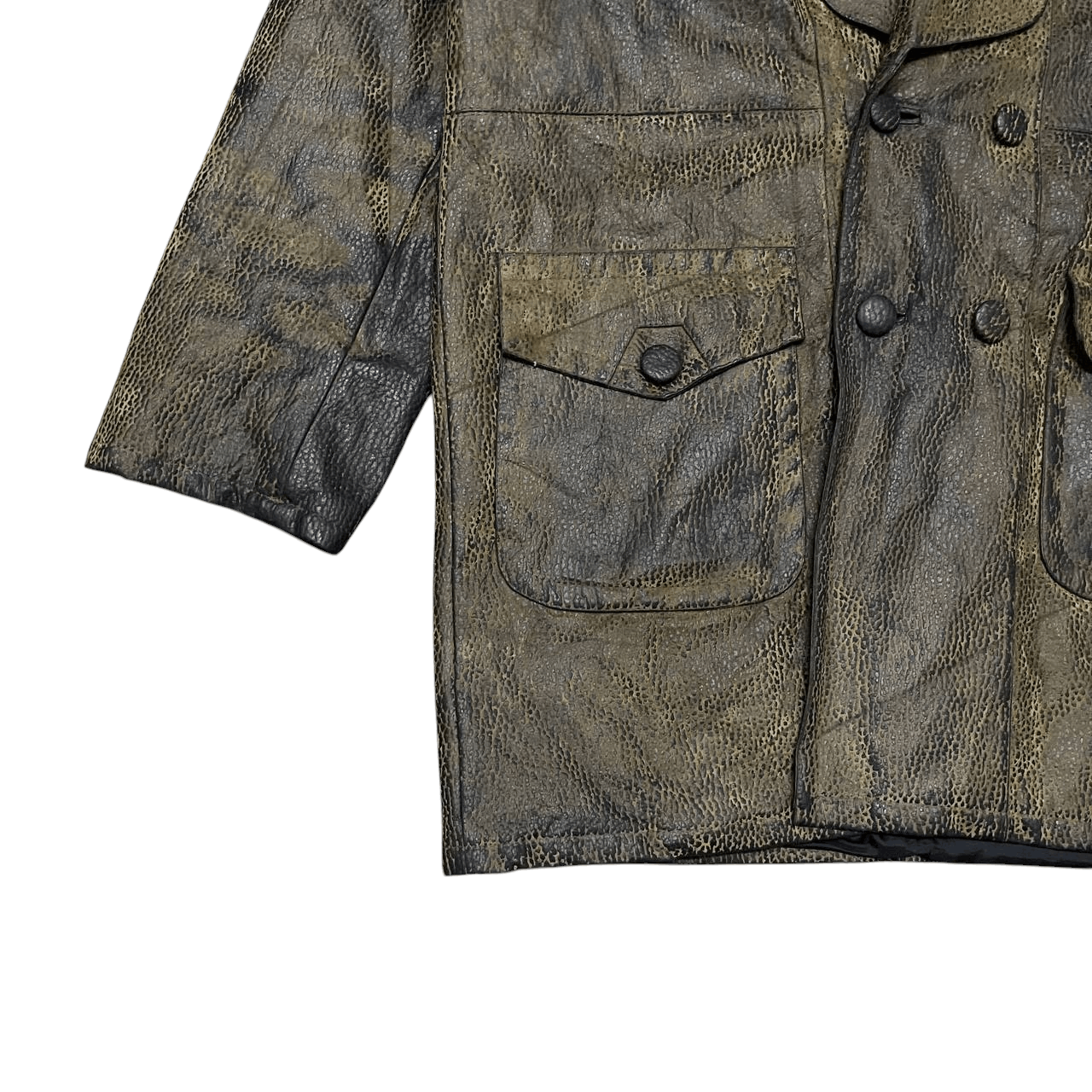 Leather Vintage Yulan Leather Coat Snake Skin Pattern Size US XXL / EU 58 / 5 - 3 Thumbnail