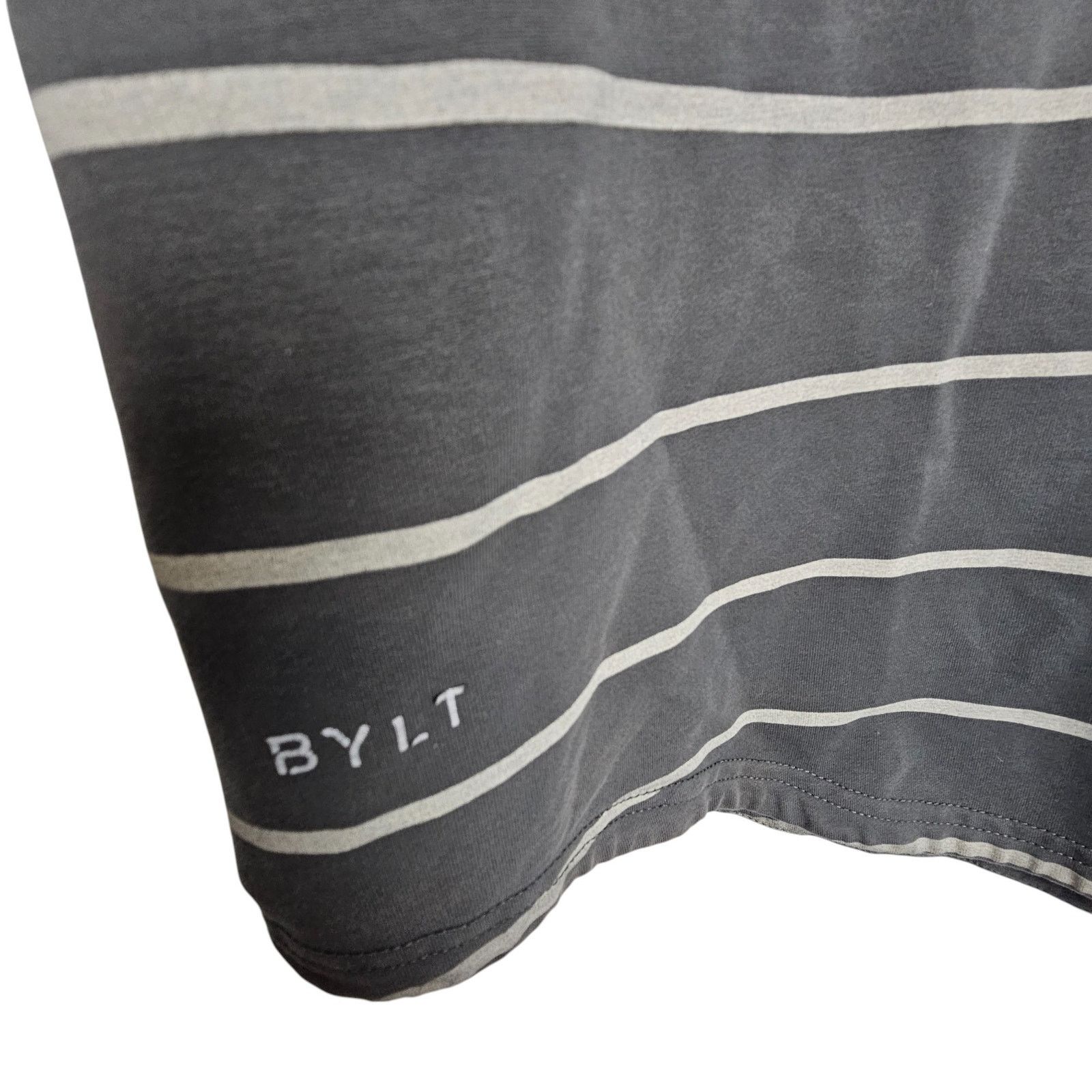 BYLT Premium Basics BYLT Mens Striped Drop Cut SS Lux Athletic Shirt L Stretch Size US L / EU 52-54 / 3 - 4 Thumbnail