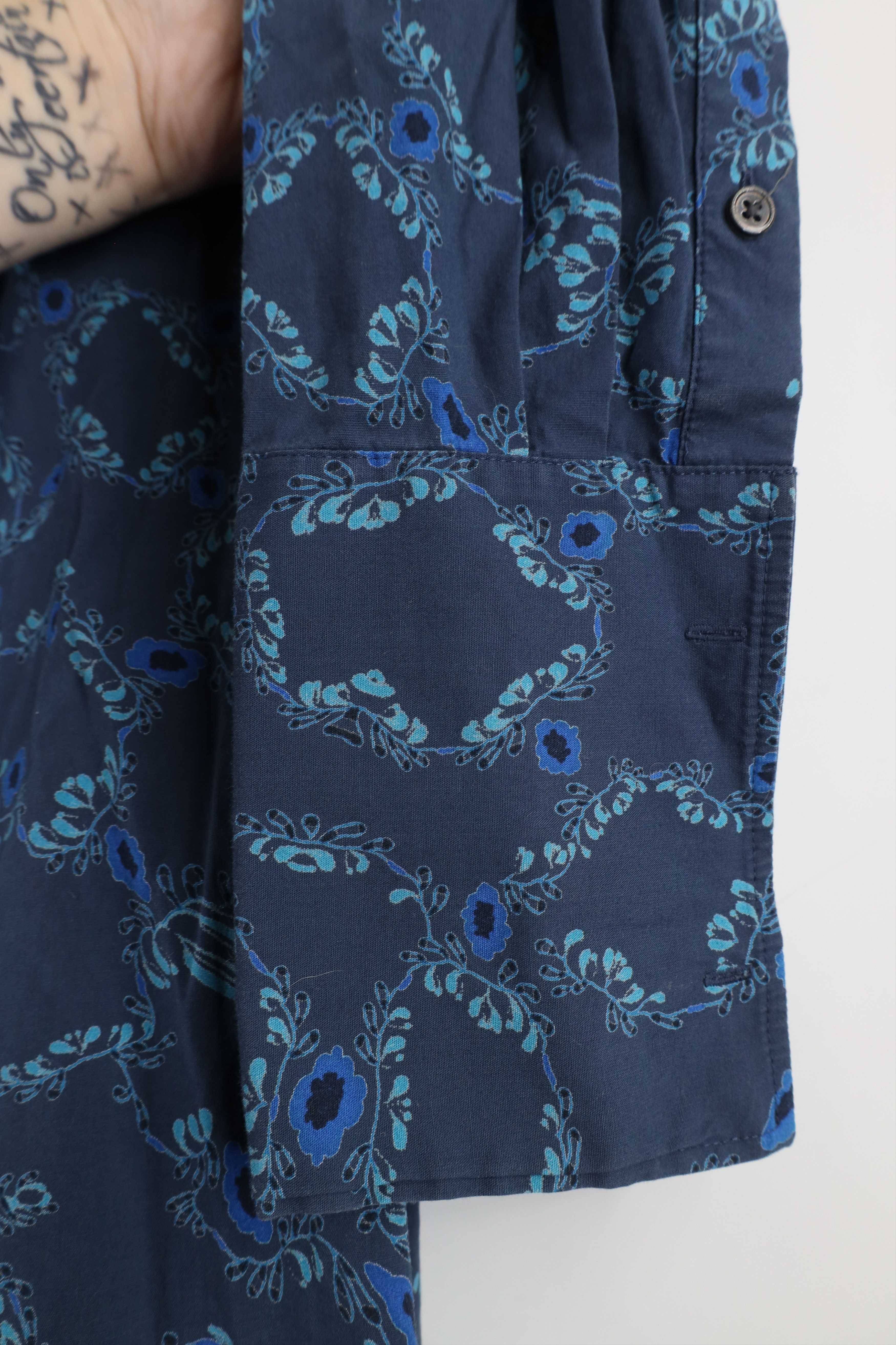 Theory × Vintage Theory Andrew Flower All Over Print French Cuff Button Shirt Size US S / EU 44-46 / 1 - 6 Thumbnail