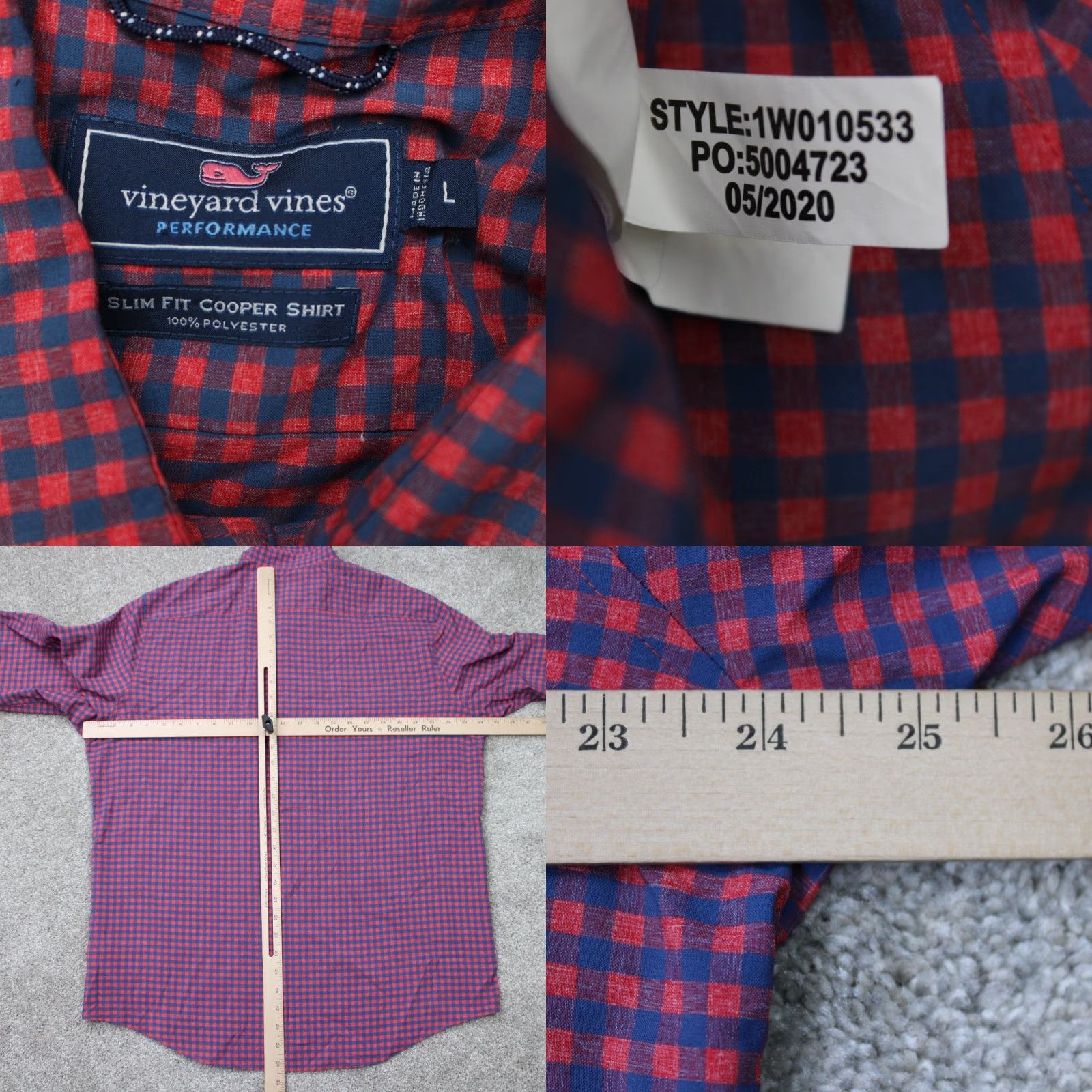 Vineyard Vines Vineyard Vines Button-Up Shirt Mens L Slim Fit Plaid Blue Red Cotton Chest 50 Classic Preppy Size US L / EU 52-54 / 3 - 8 Thumbnail