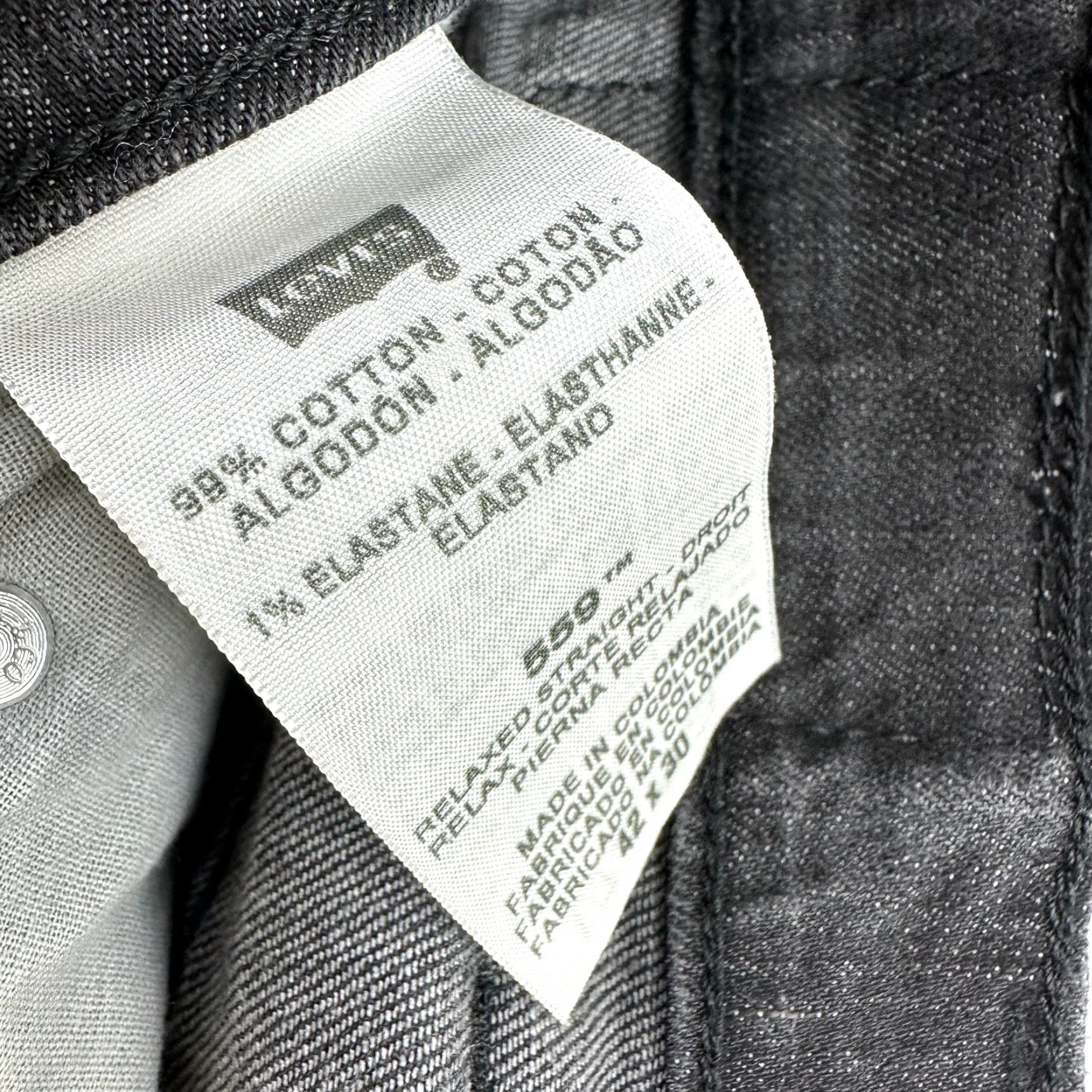 Levi's Levi’s Men’s 559 Relaxed Straight Jeans 42x30 Black Denim 5-Pocket Logo USA Levi's 500 Series Mens Regular 42 Size US 42 / EU 58 - 4 Thumbnail