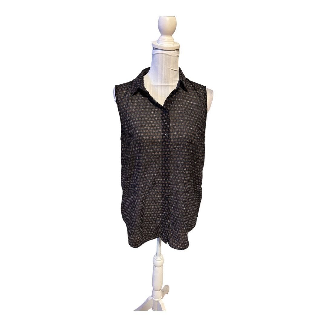 H&M H&M Navy Blue Patterned Blouse Size 6 Size M / US 6-8 / IT 42-44 - 1 Thumbnail