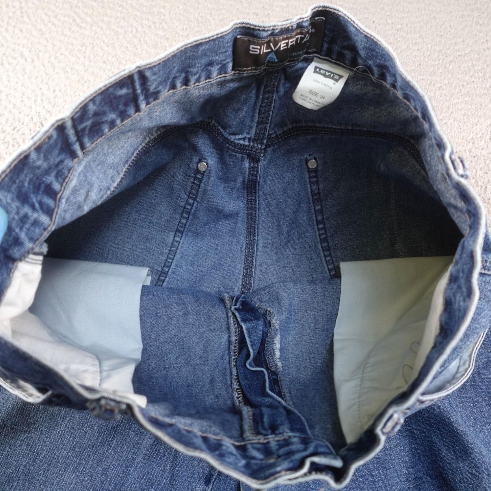 Levi's VINTAGE Levi's SilverTab Denim Cargo Shorts Mens 34 Blue Baggy Workwear Carpenter Shorts Size US 34 / EU 50 - 5 Thumbnail