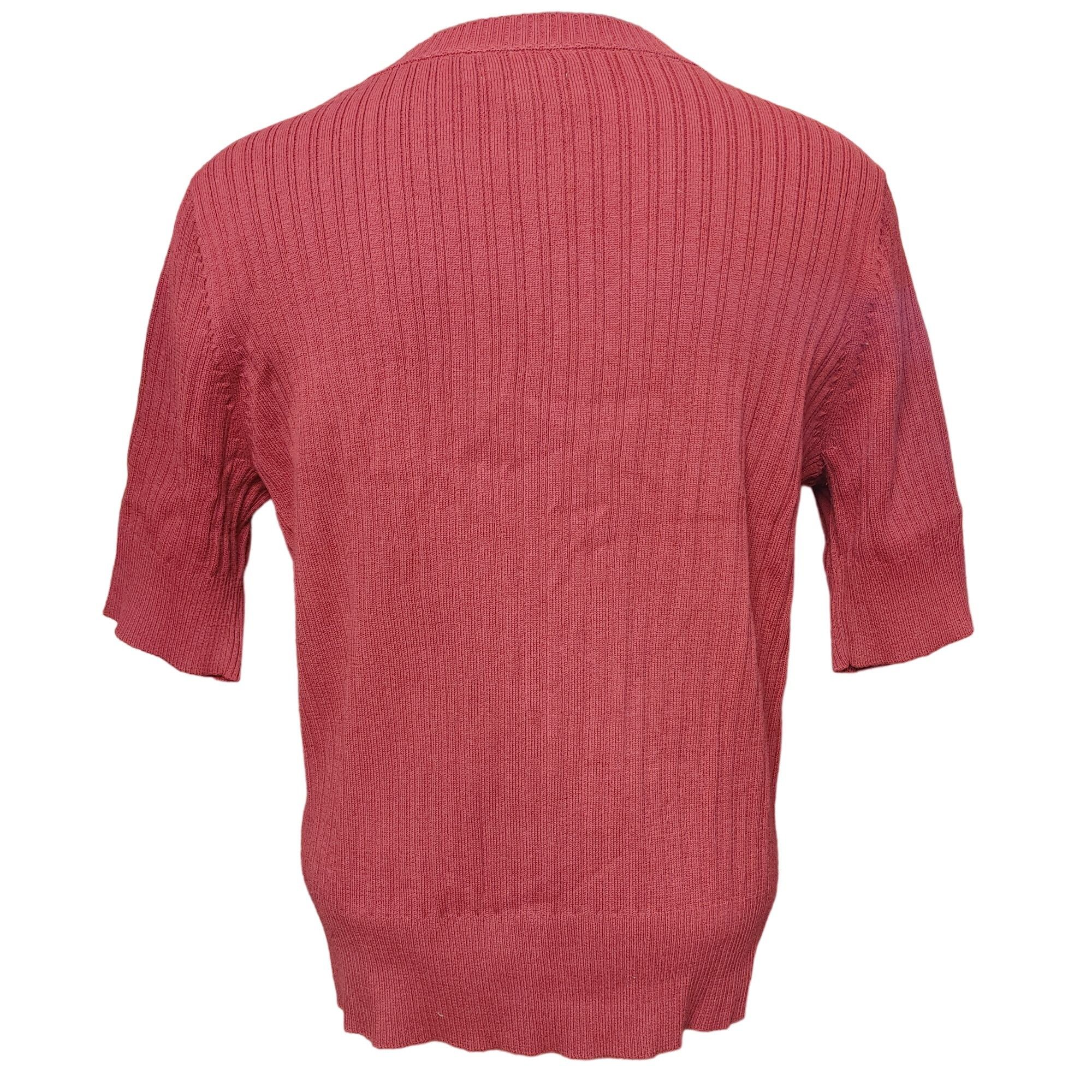 Croft & Barrow Croft & Barrow Women's Red Ribbed Knit Button Down Tee Cardi Size L / US 10 / IT 46 - 2 Thumbnail