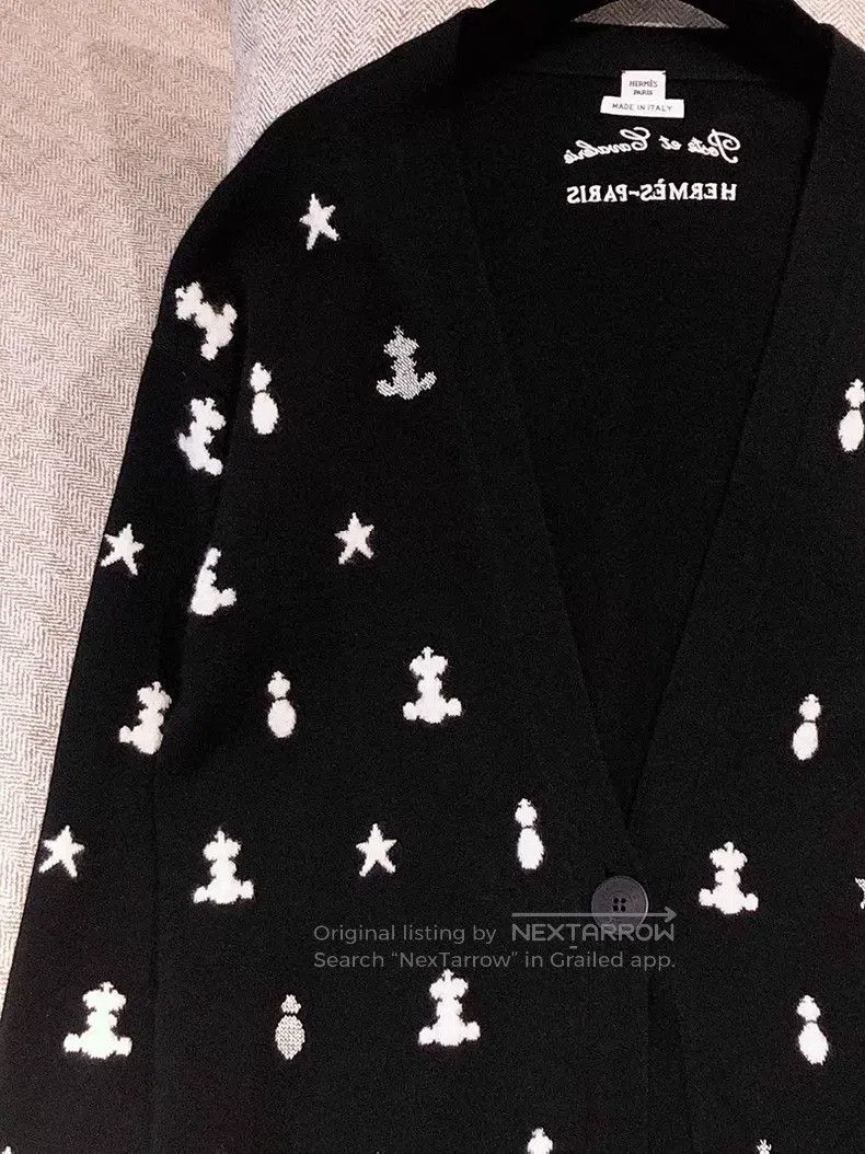 Hermes Hermes Knitted long top with star and snowman print in bla Size XS / US 0-2 / IT 36-38 - 3 Thumbnail