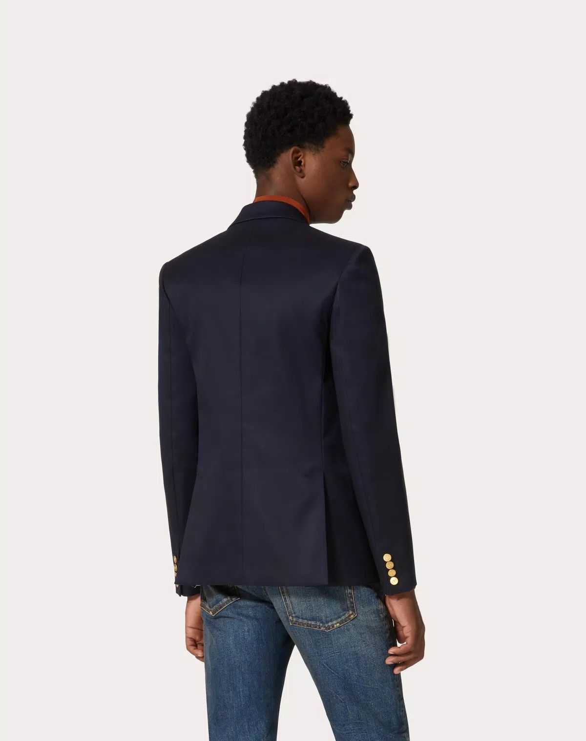 Valentino oc11z0625 Single Breasted Cotton Jacket in Navy Blue Size US S / EU 44-46 / 1 - 4 Thumbnail