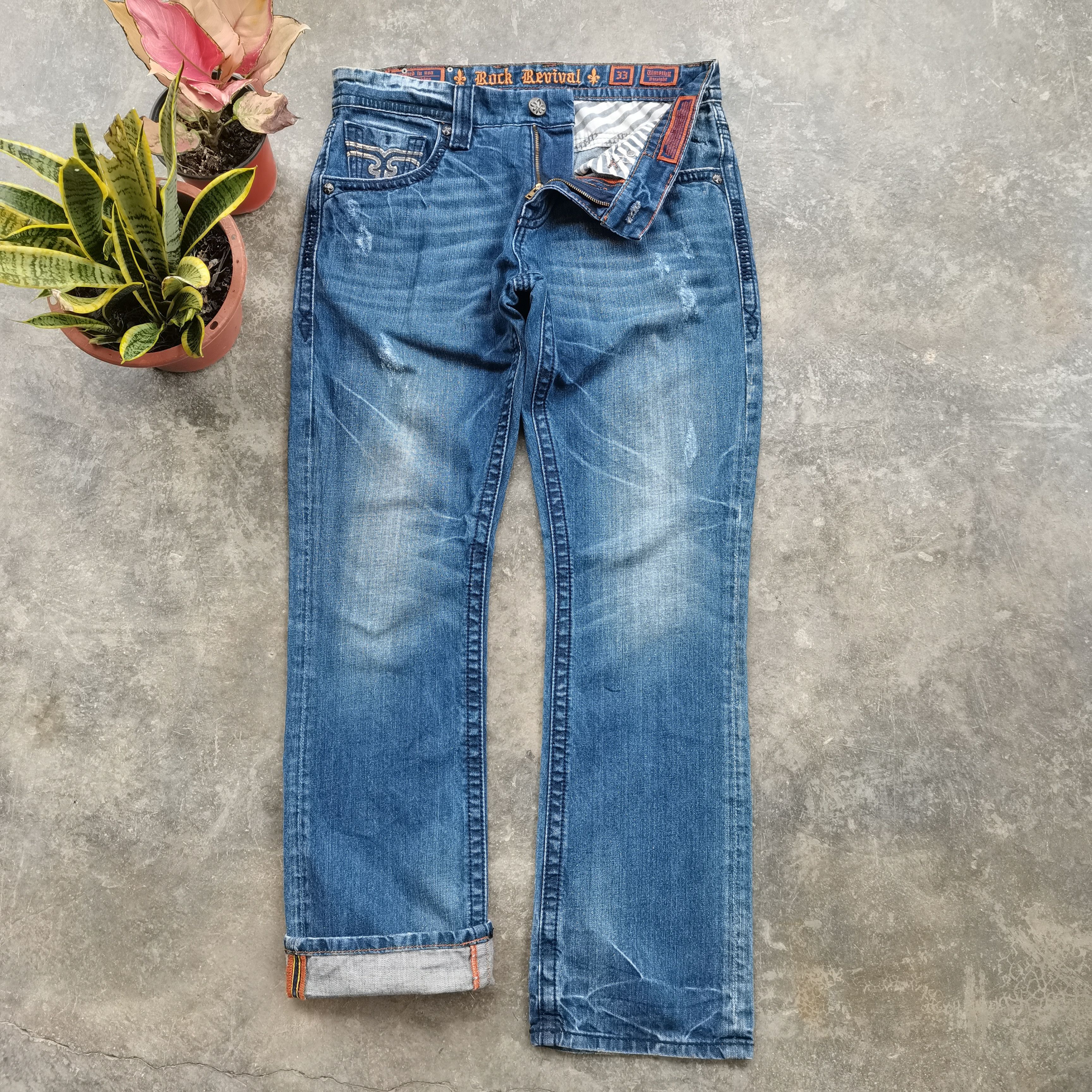 Rock Revival Vintage ROCK REVIVAL Timothy Straight Cyberpunk Skater Jeans Size US 33 - 1 Thumbnail