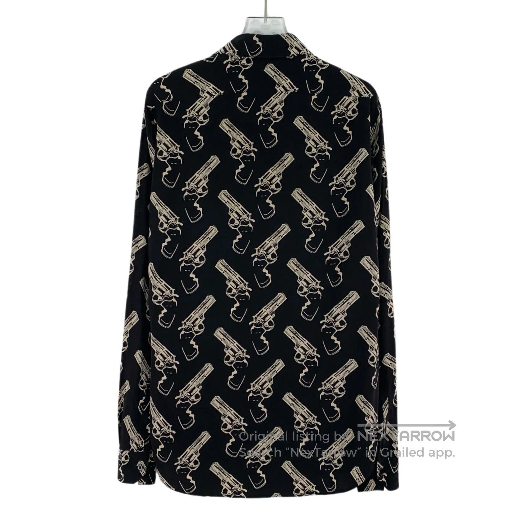 Saint Laurent Paris Saint Laurent Paris Size 37 Black Pistol Printed Silk Reve Size US S / EU 44-46 / 1 - 2 Thumbnail