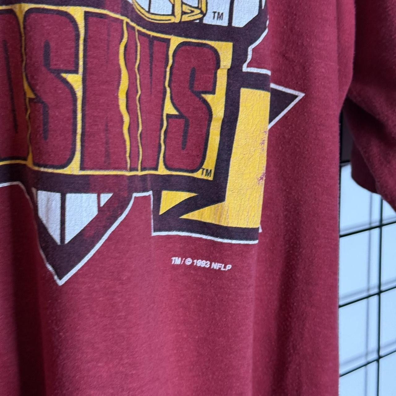 Vintage Redskins NFL 1993 90s Graphic Sport T shirt Burgandy Size US L / EU 52-54 / 3 - 4 Thumbnail