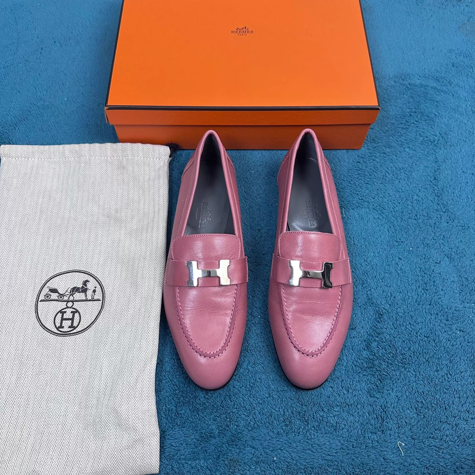 Hermes Hermès Paris Leather Loafers Fuchsia Size 36 Brand New Size US 5.5 / IT 35.5 - 1 Thumbnail