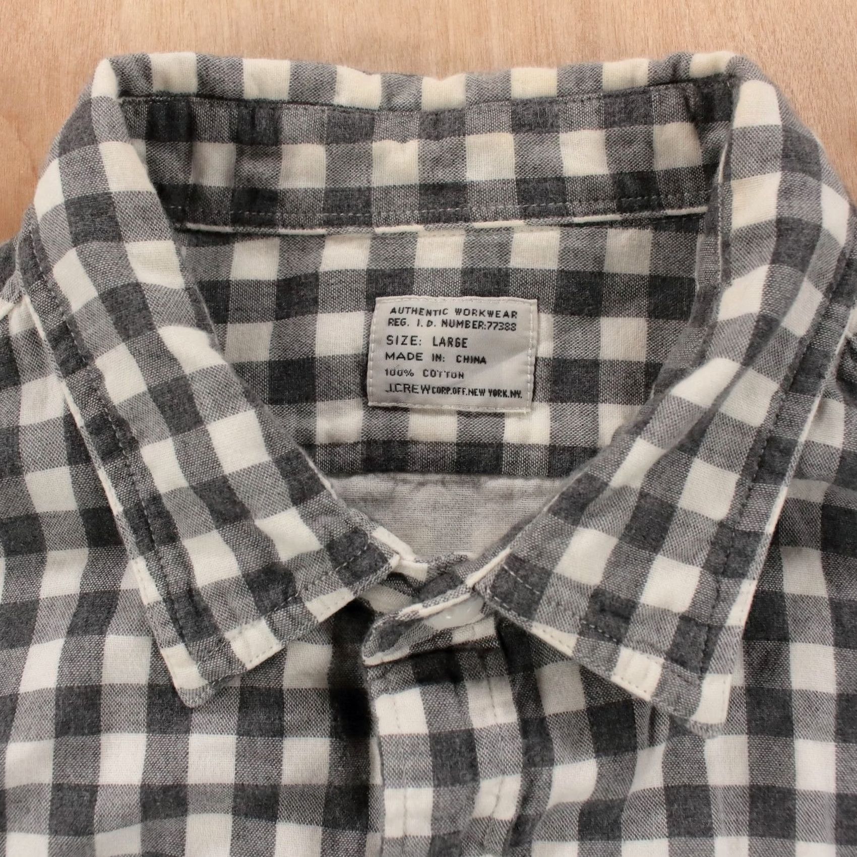 J.Crew J CREW workwear shirt LARGE gray plaid check Mens Size US L / EU 52-54 / 3 - 4 Thumbnail
