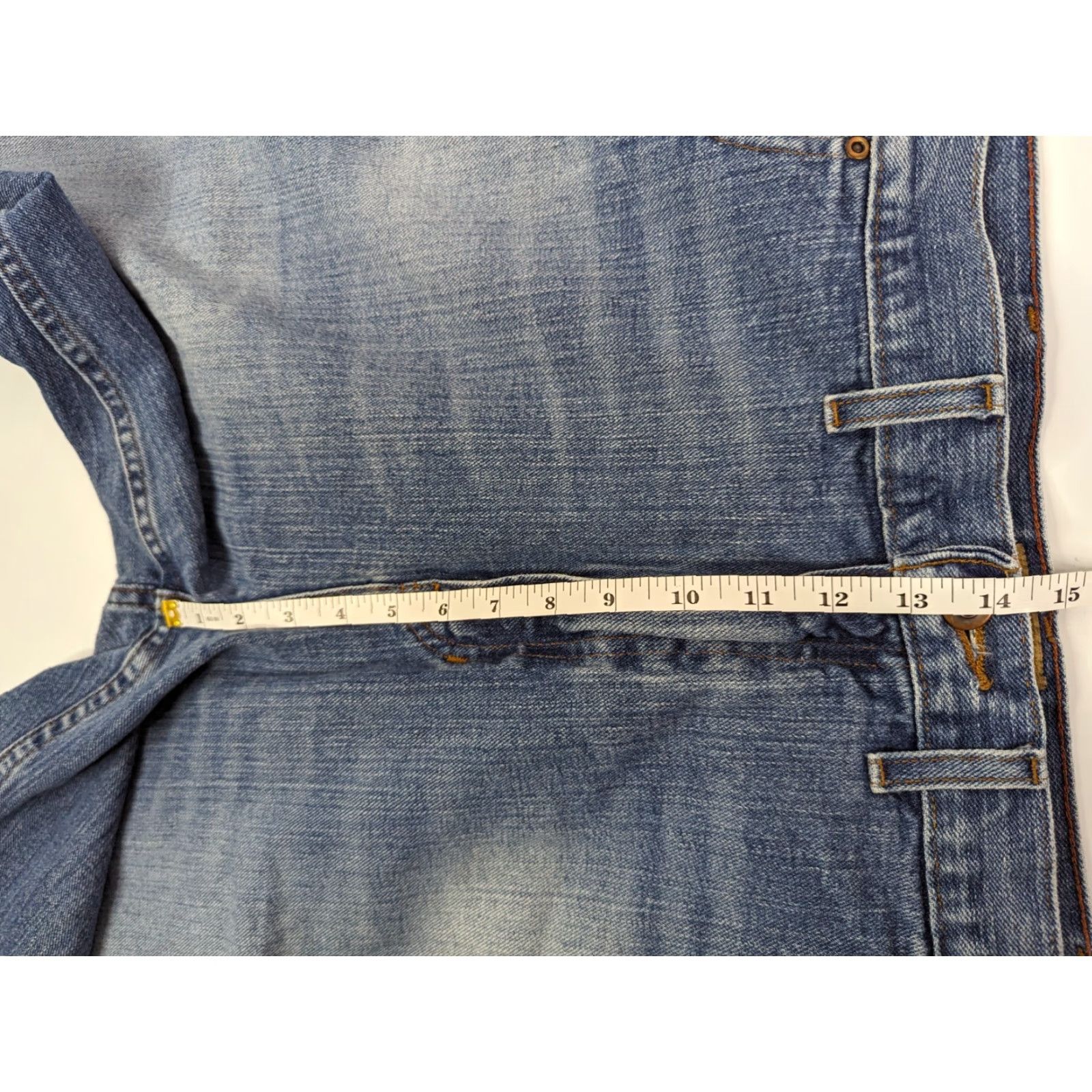Vintage Foundry Mens Denim Shorts Blue 48 Cotton Straight Flat Front Pockets Logo Embroidered Button Casual Vintage No Size US 32 / EU 48 - 5 Thumbnail
