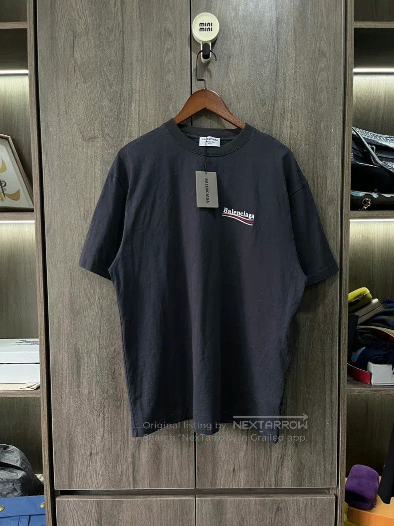 Balenciaga Balenciaga Smoke Grey Coke Embroidered Short Sleeve Size US M / EU 48-50 / 2 - 7 Thumbnail
