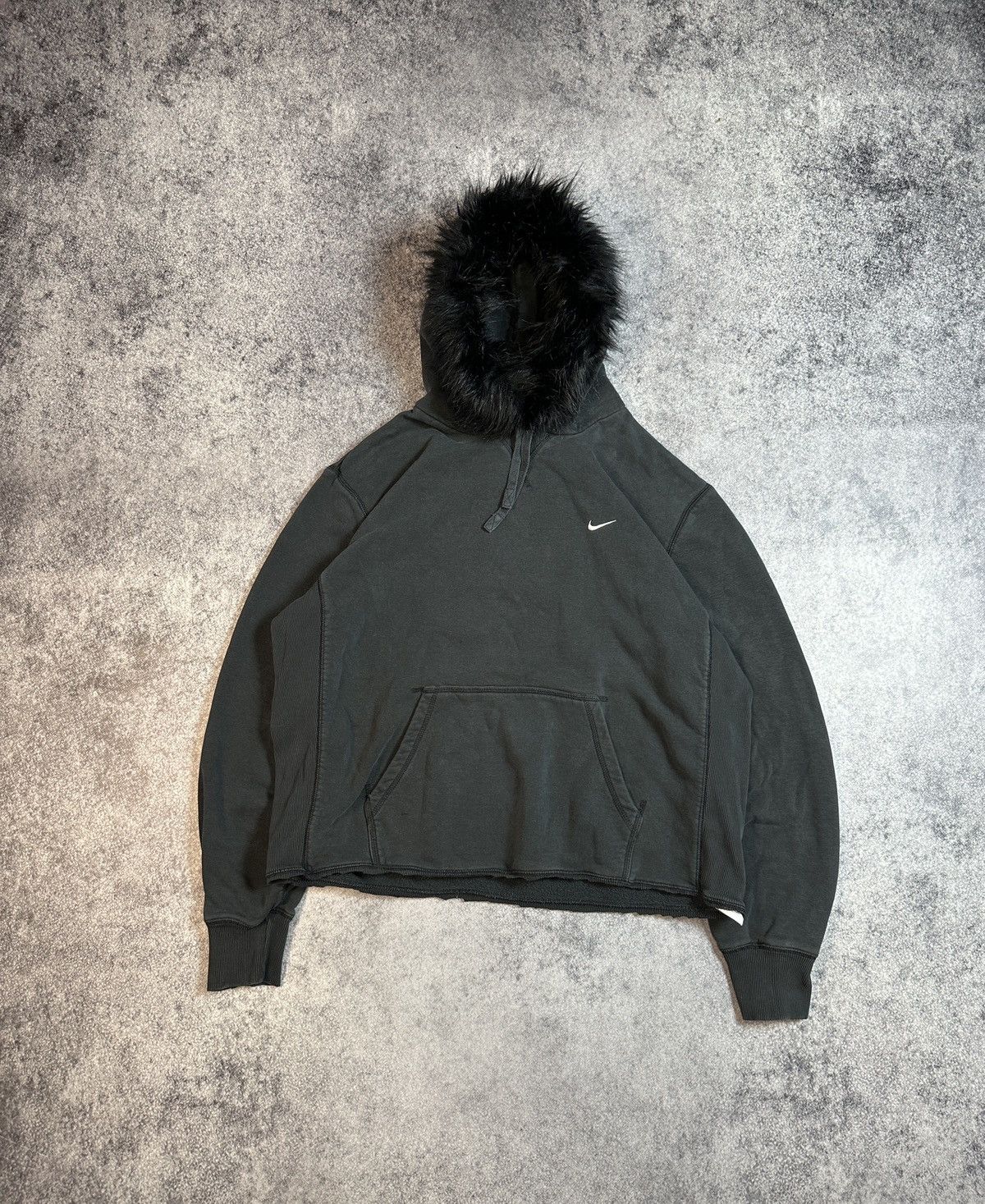 Nike Y2K Opium Nike Fur Hoodie Alt Streetwear Rare Casual 2XL USA Size US XXL / EU 58 / 5 - 1 Thumbnail