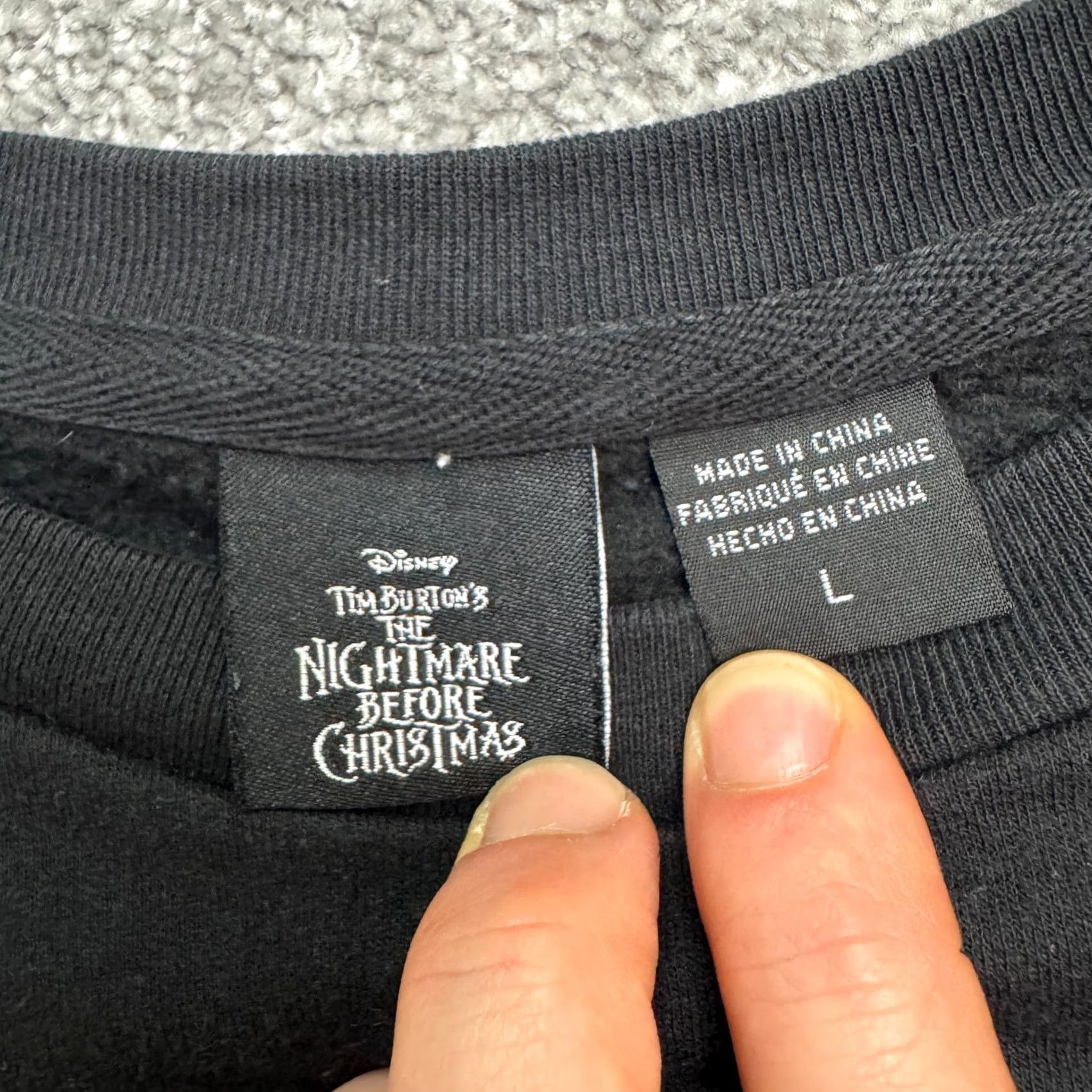 Disney Disney Nightmare Before Christmas Jack Skellington Sweatshirt Large Black Womens Size L / US 10 / IT 46 - 4 Thumbnail