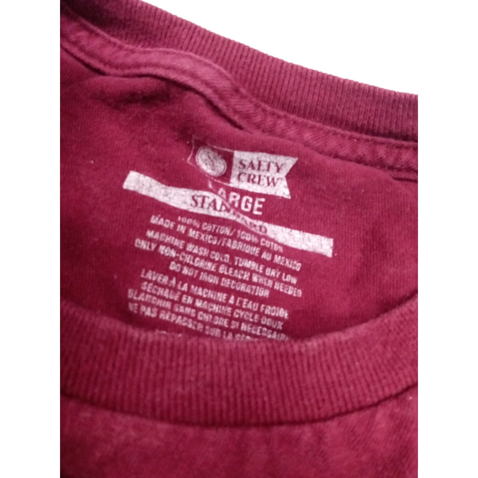 Vintage VINTAGE SALTY CREW T-shirt Thrill Seekers And Risk Takers Lg. Maroon Marlin Logo Size US L / EU 52-54 / 3 - 8 Thumbnail