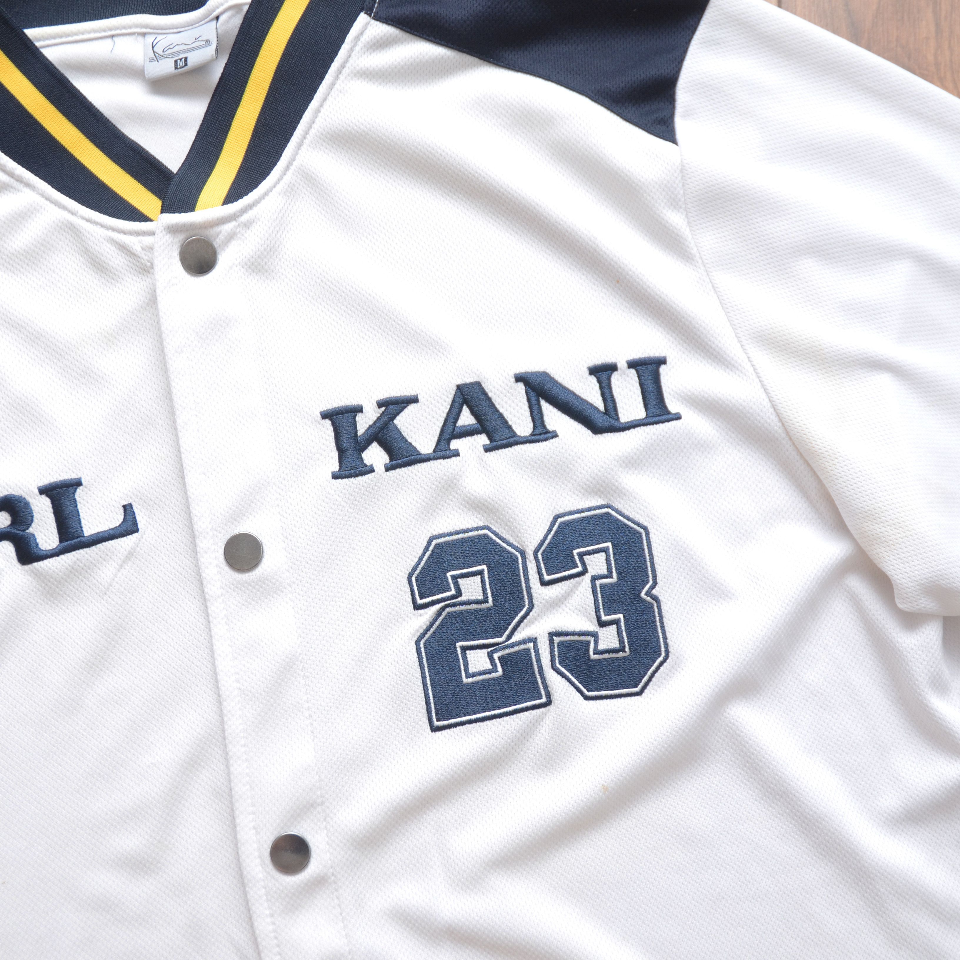 Karl Kani Karl Kani Striped Big Logo Jersey Size M White Hip-Hop Y2K Size US M / EU 48-50 / 2 - 8 Thumbnail
