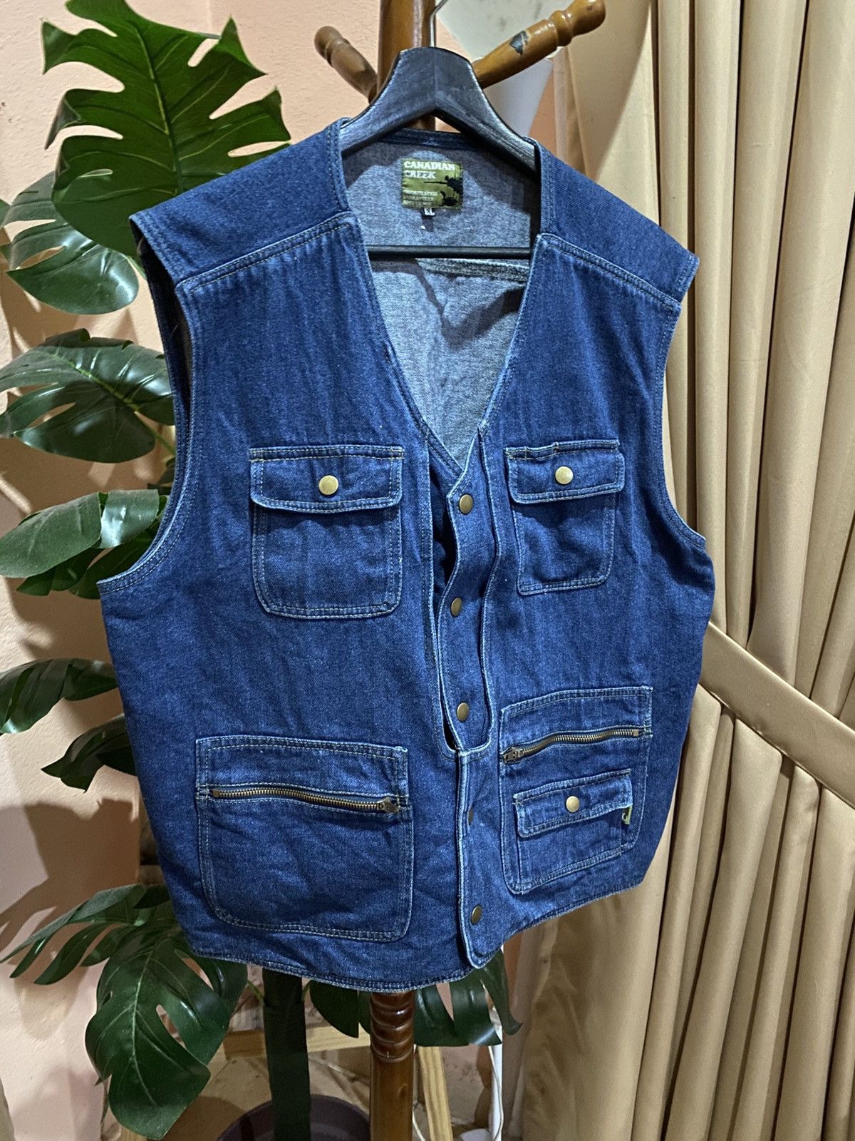 Vintage VINTAGE CANADIAN CREEK UTILITY DENIM VEST JACKET Size US XL / EU 56 / 4 - 3 Thumbnail