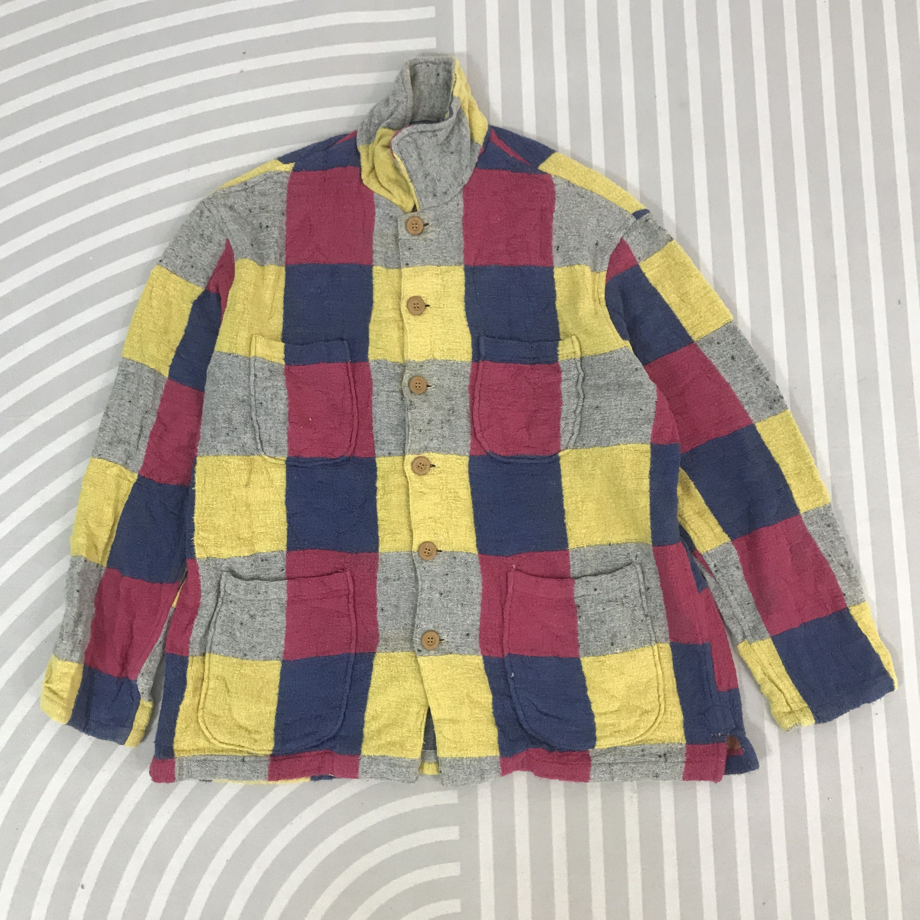 Japanese Brand Vintage Hakka Homme Multicolour blazer style Jacket Size US L / EU 52-54 / 3 - 1 Thumbnail
