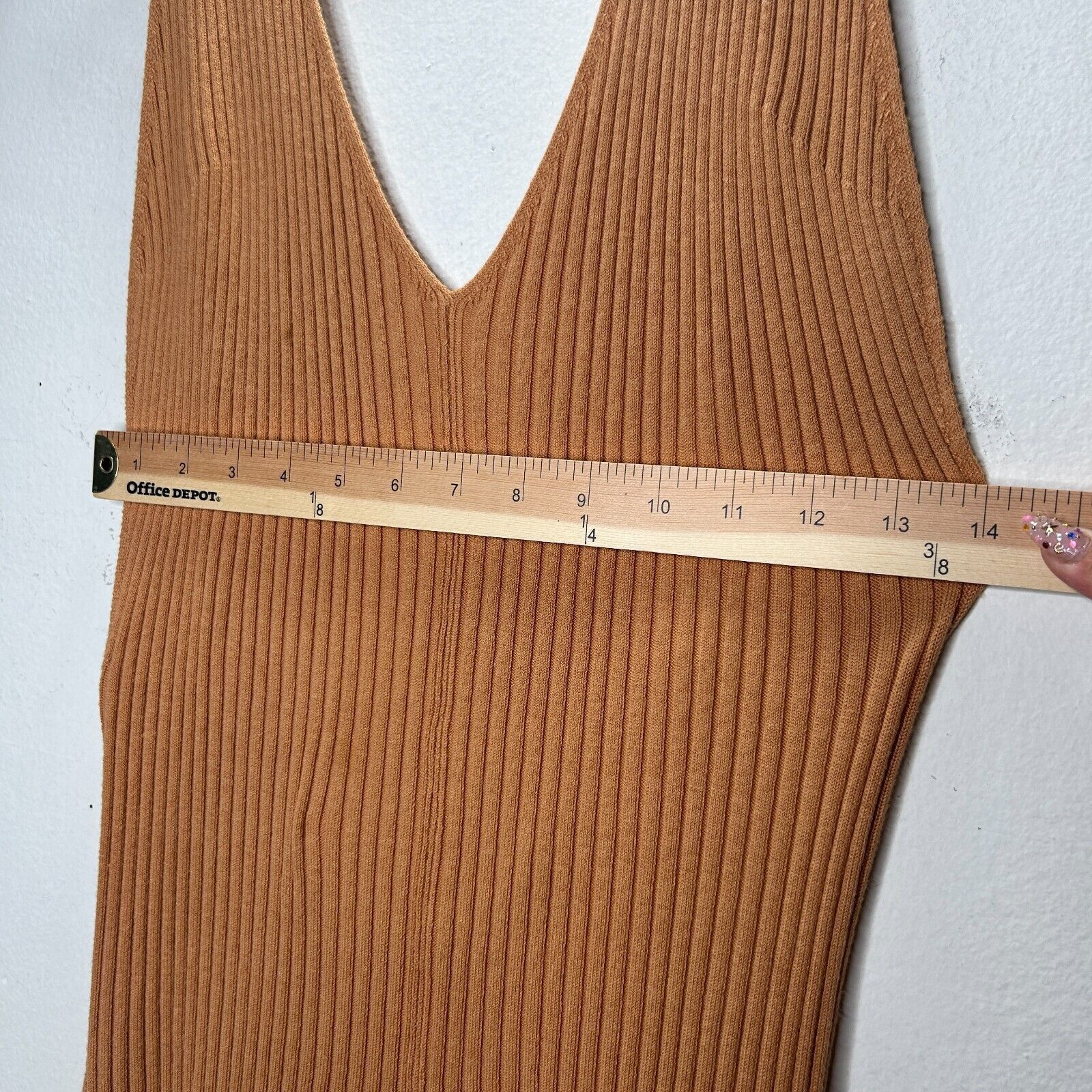 Free People NWT Free People Camel RibKnit VNeck Sleeveless Maxi Dress L Size L / US 10 / IT 46 - 9 Thumbnail