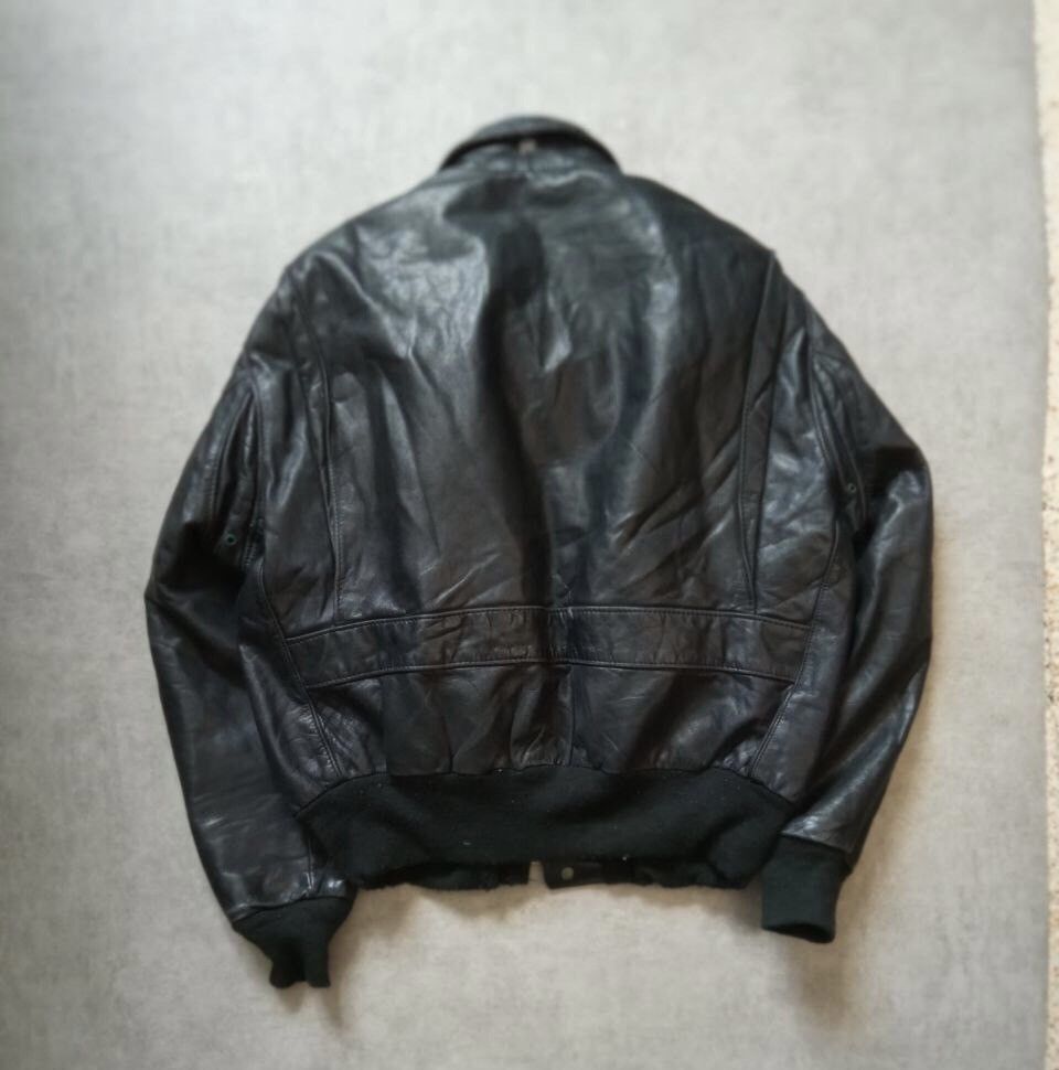 Schott × Vintage Vintage 80s Schott Leather Fighter Pilot Jacket Size 50 Size US L / EU 52-54 / 3 - 2 Thumbnail