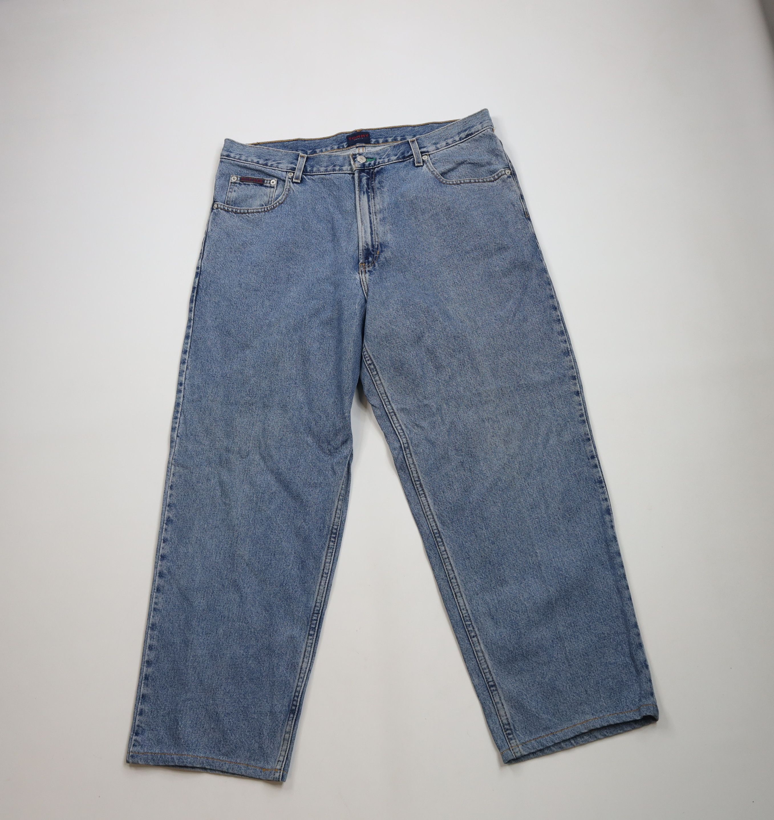 Tommy Hilfiger × Vintage Vintage 90s Tommy Hilfiger Baggy Wide Leg Denim Jeans Blue Size US 38 / EU 54 - 1 Thumbnail