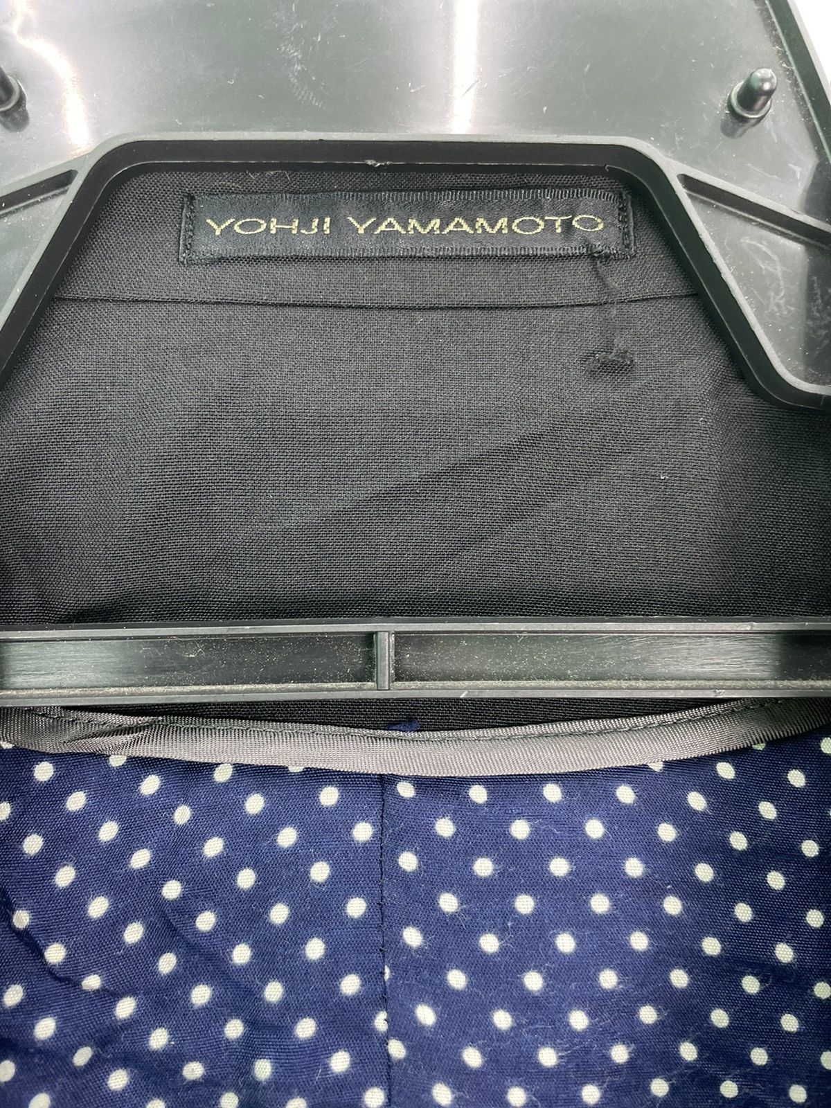 Yohji Yamamoto Y’s For Men polka dot rayon lined black wool blazer jacket Size US L / EU 52-54 / 3 - 7 Thumbnail