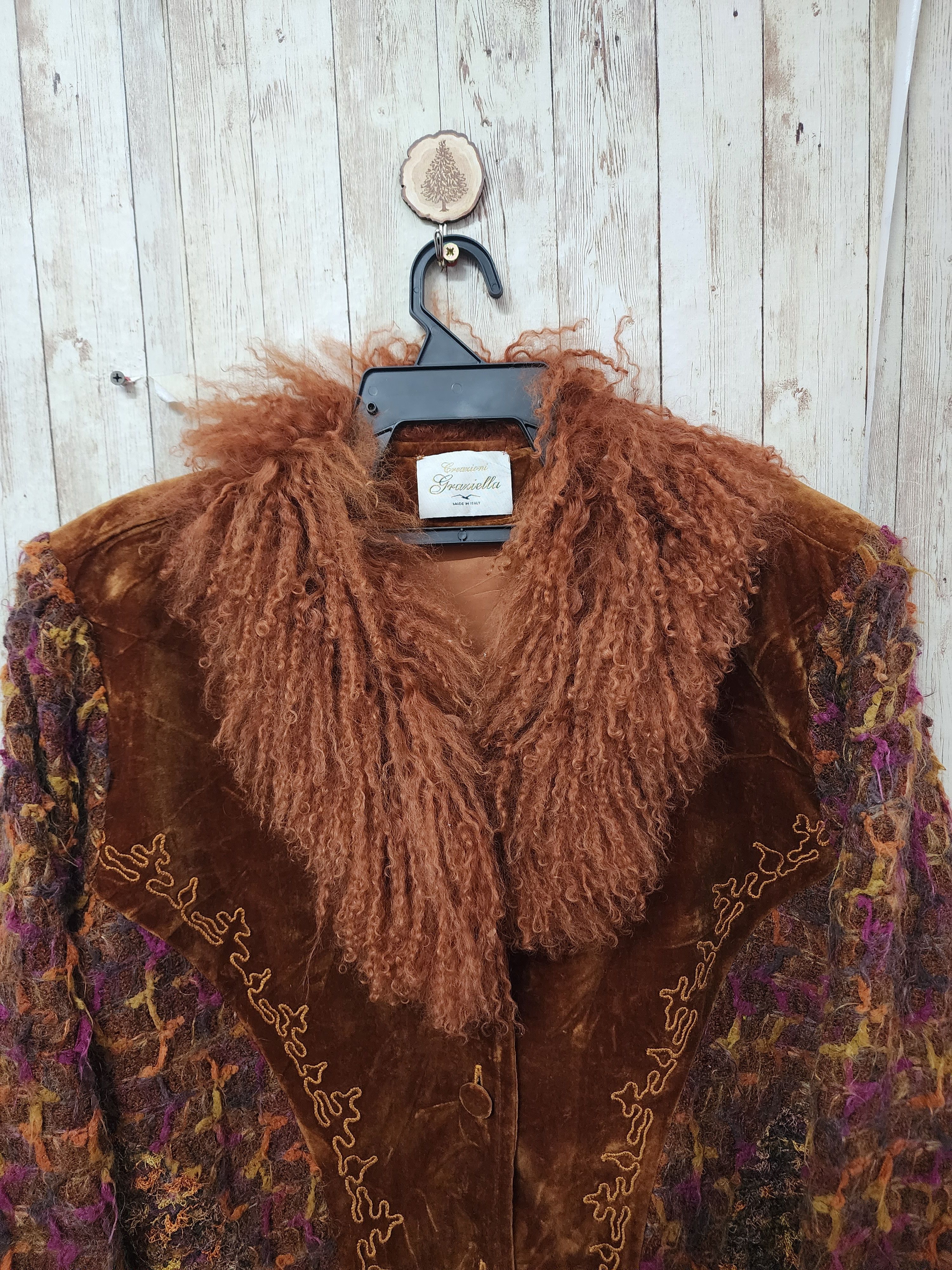 Vintage Creazioni Graziella Mohair Lana Faux Fur Button Up Jacket Size L / US 10 / IT 46 - 3 Thumbnail