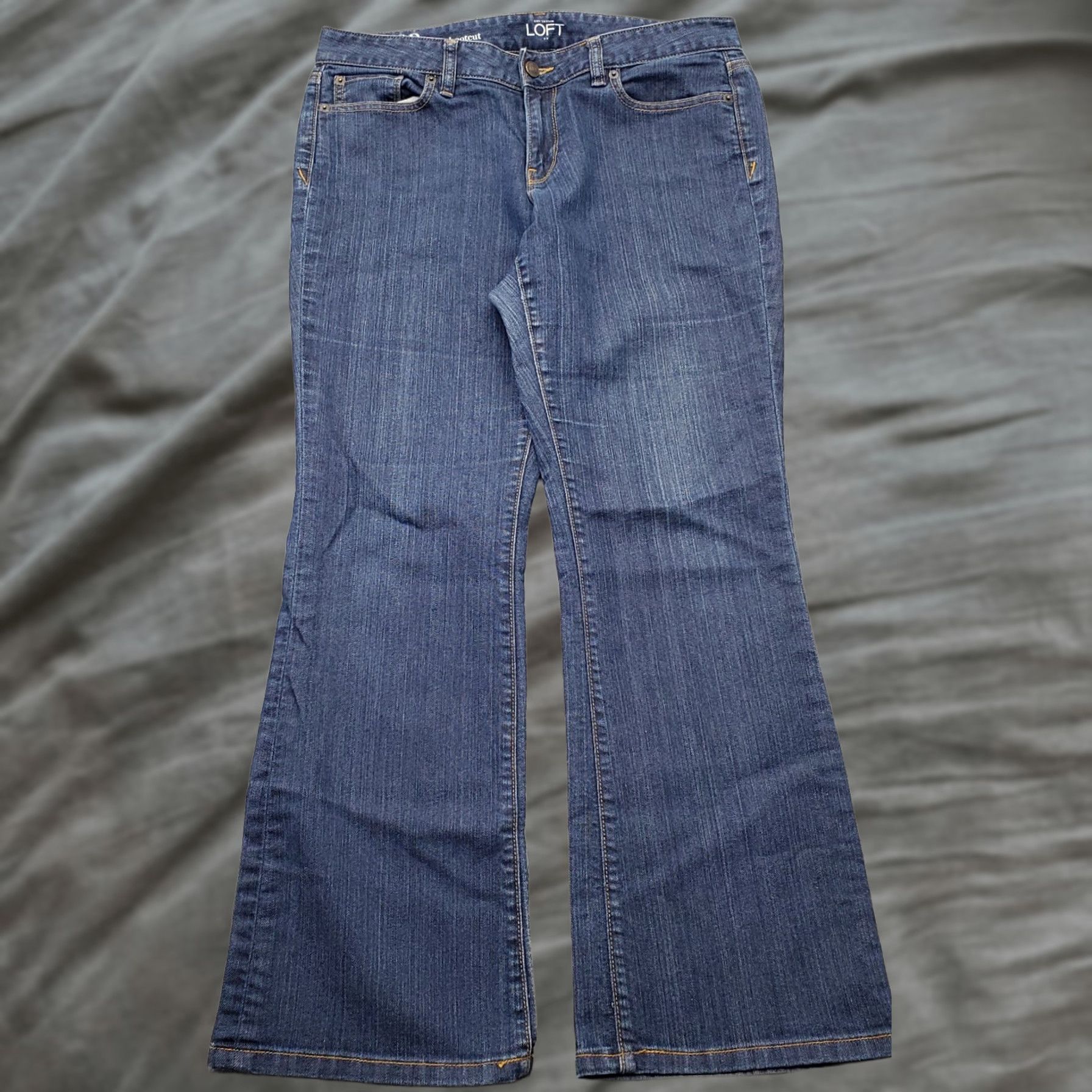 Loft LOFT Curvy Bootcut Jeans Womens Petites 10P Blue Denim Stretch Boho Streetwear Jeans Women 10P Blue Denim Bootcut Modern Casual Whimsy Size 32" / US 10 / IT 46 - 1 Thumbnail