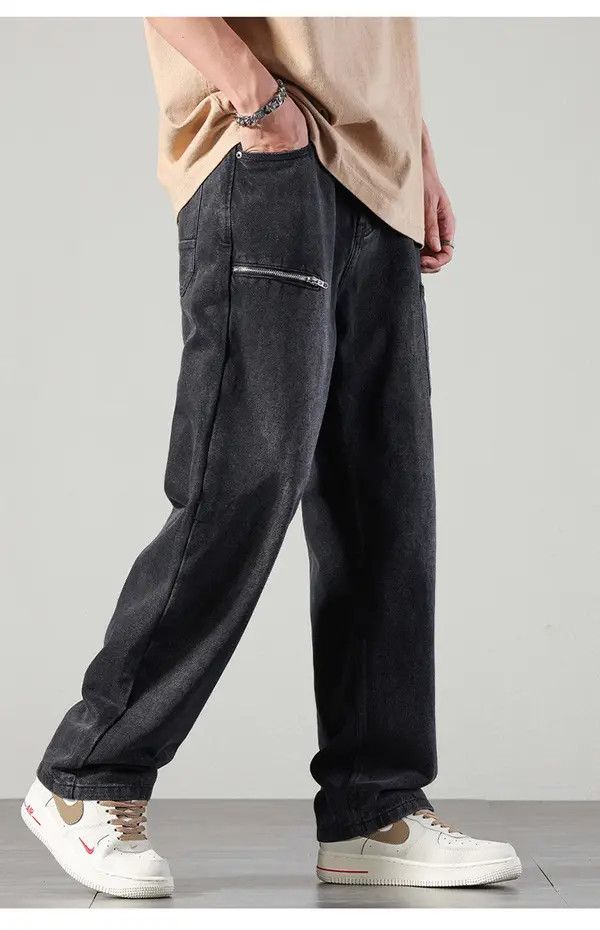 Japanese Brand Men's zipper design vintage washed distressed casual jeans Size US 32 / EU 48 - 3 Thumbnail