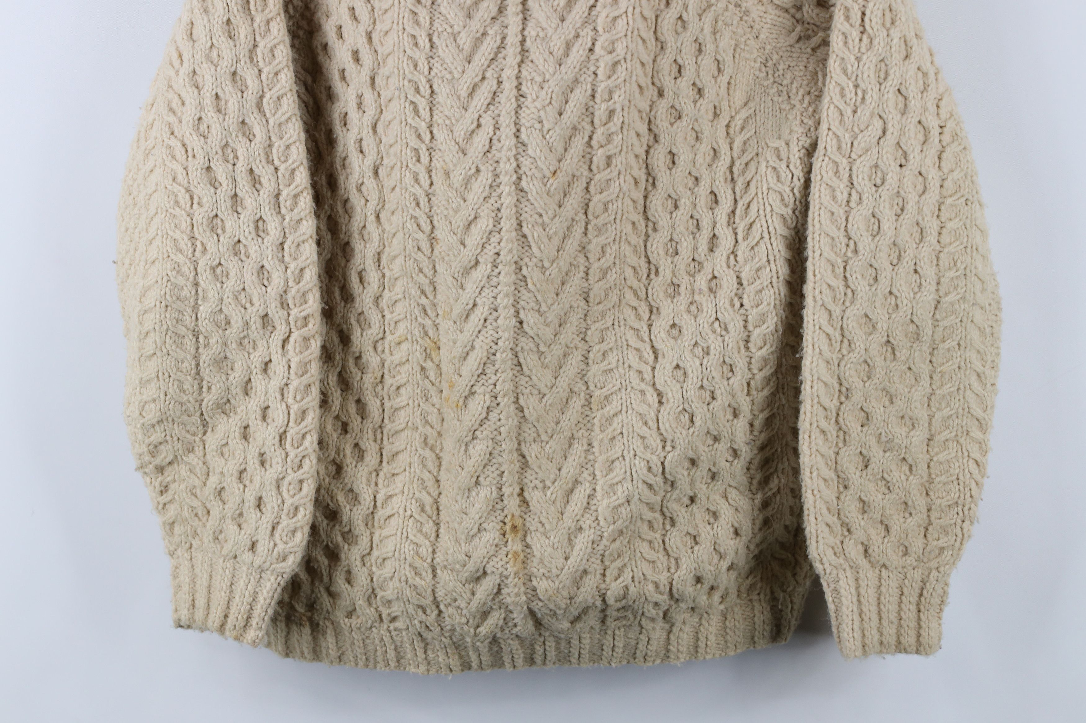 Vintage Vintage 60s 70s Wool Blend Fisherman Cable Knit Sweater Size S / US 4 / IT 40 - 3 Thumbnail