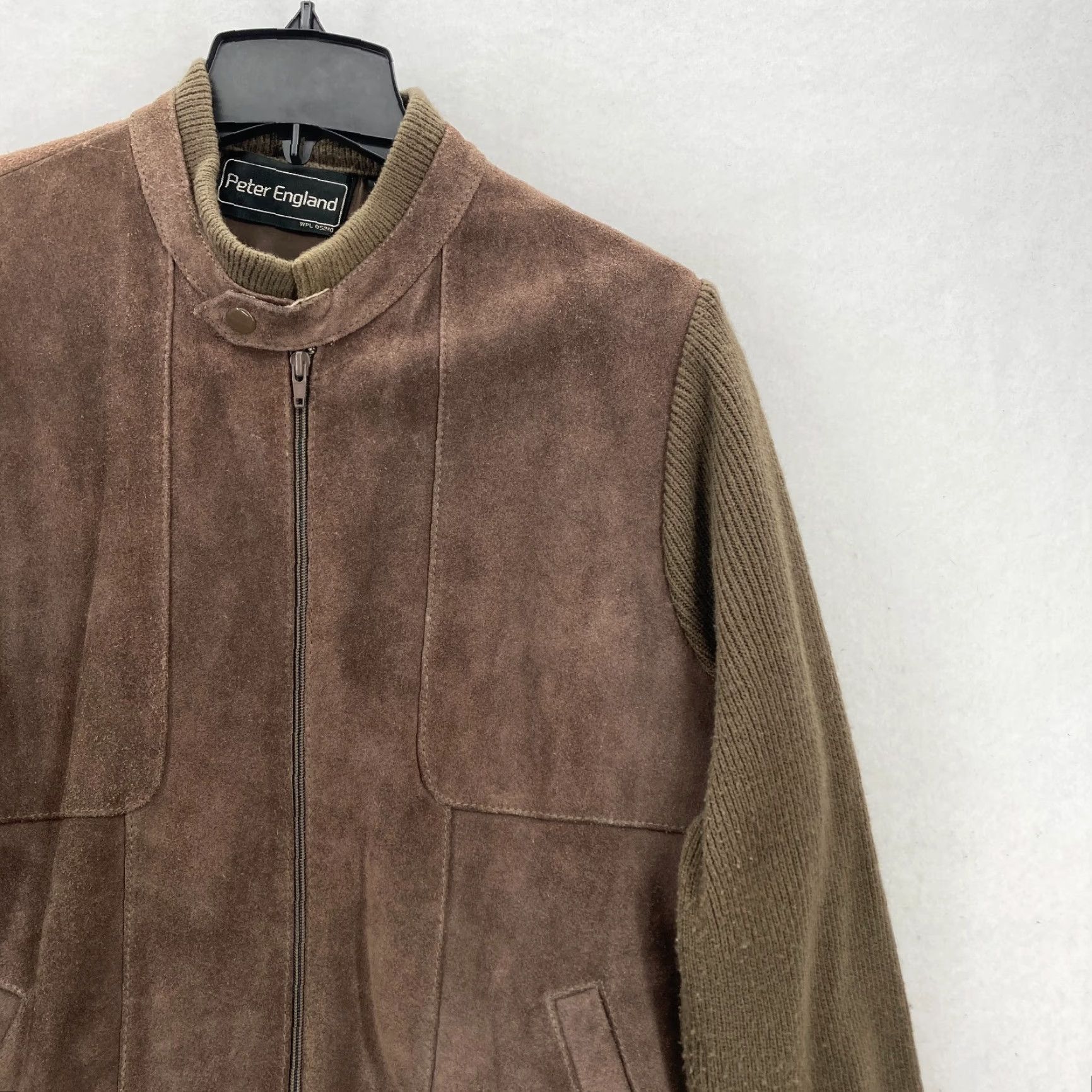Vintage VINTAGE Peter England Cowhide Leather Jacket Mens XL Brown Wool Sweater Arms Jacket Size US XL / EU 56 / 4 - 2 Thumbnail