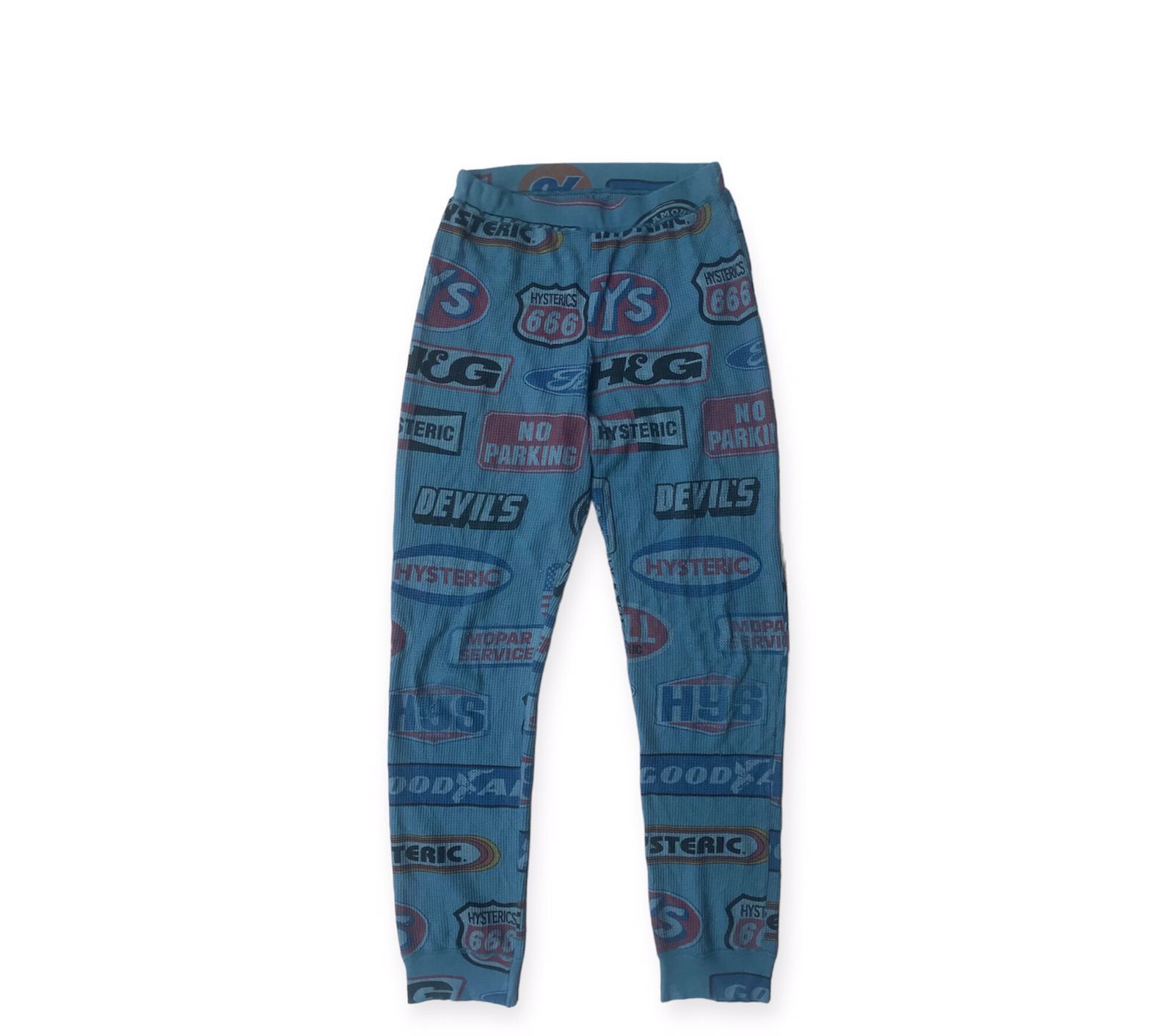 image of Hysteric Glamour Knit Sweatpants Printed in Blue, Men's (Size 30)