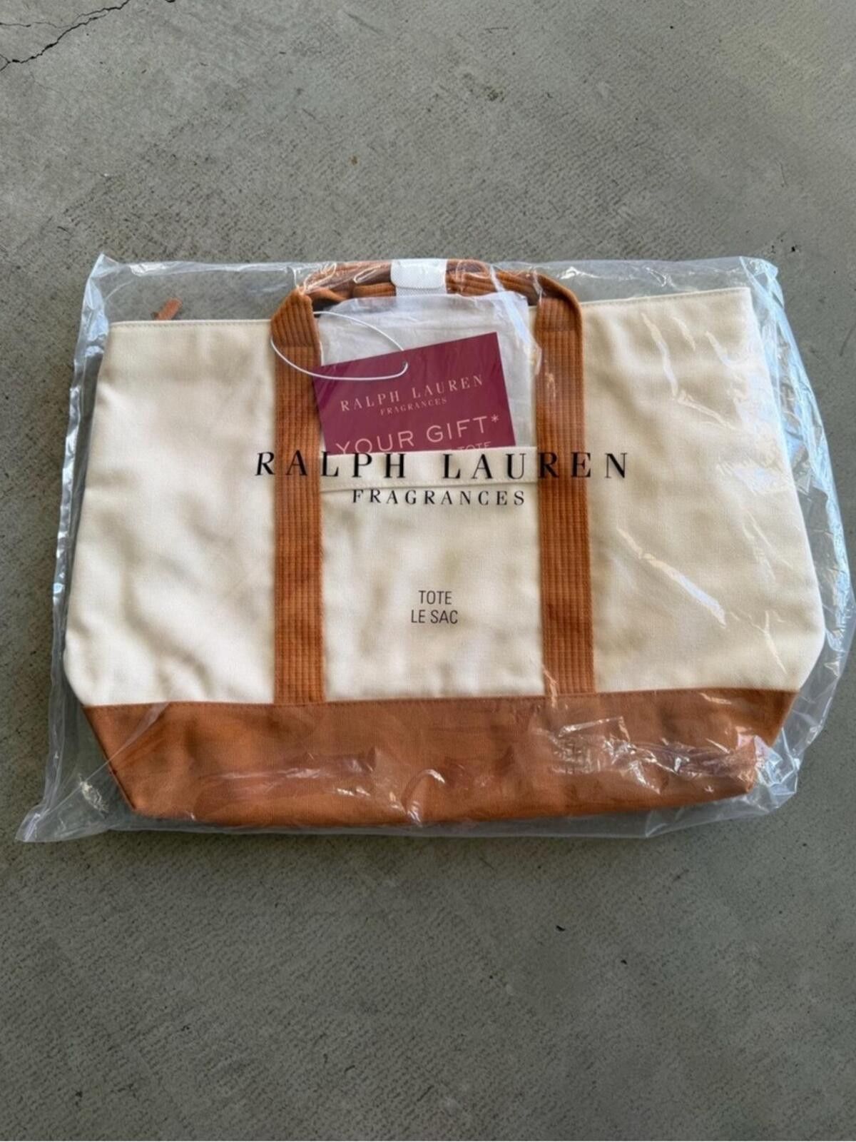Polo Ralph Lauren Ralph Lauren / Canvas Shopping Tote Bag / Cream Brown Size ONE SIZE - 10 Thumbnail