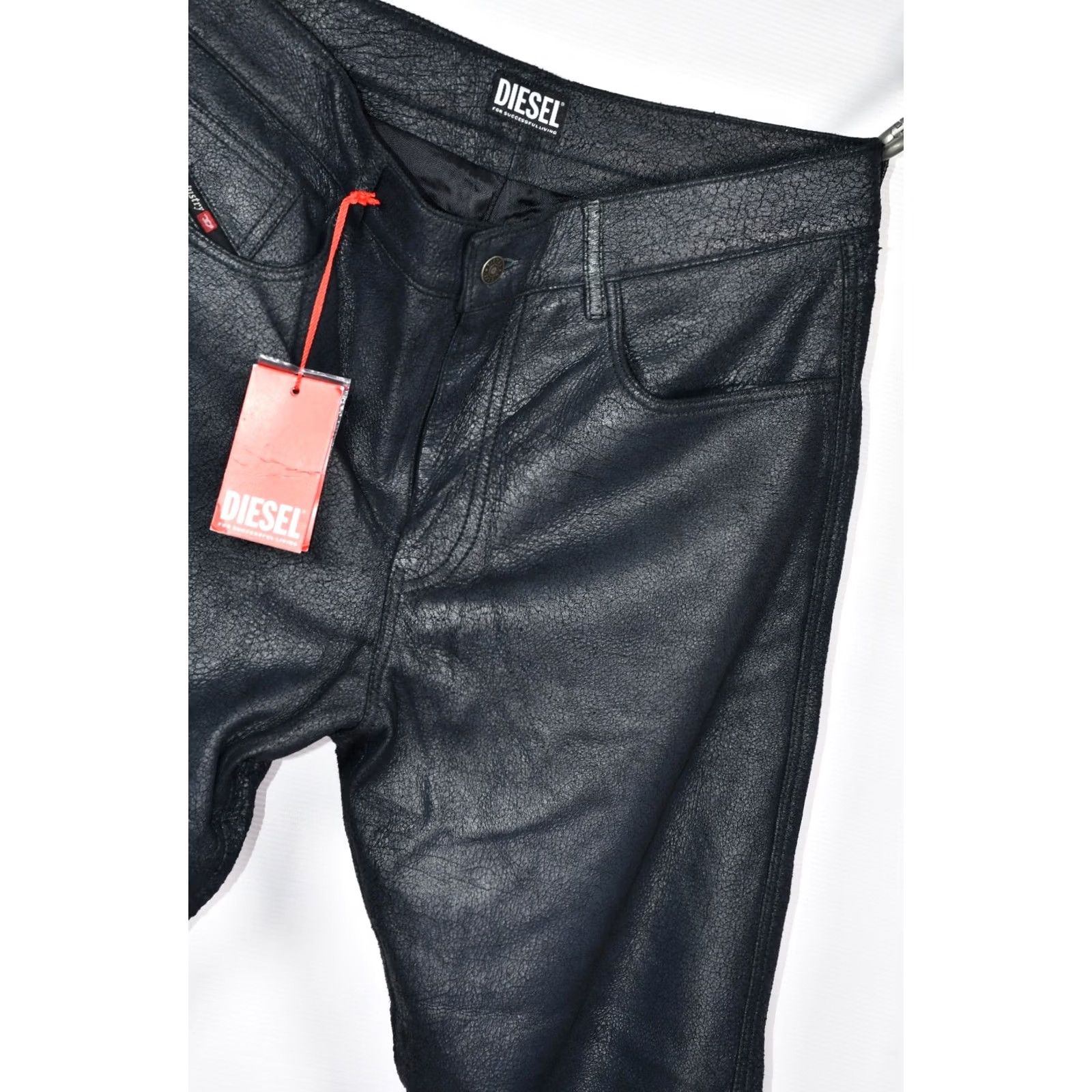 Diesel Diesel L-MAC-CRK Leather Pants Mens Black W34 Pants Leather Mens Wool? Size US 34 / EU 50 - 3 Thumbnail