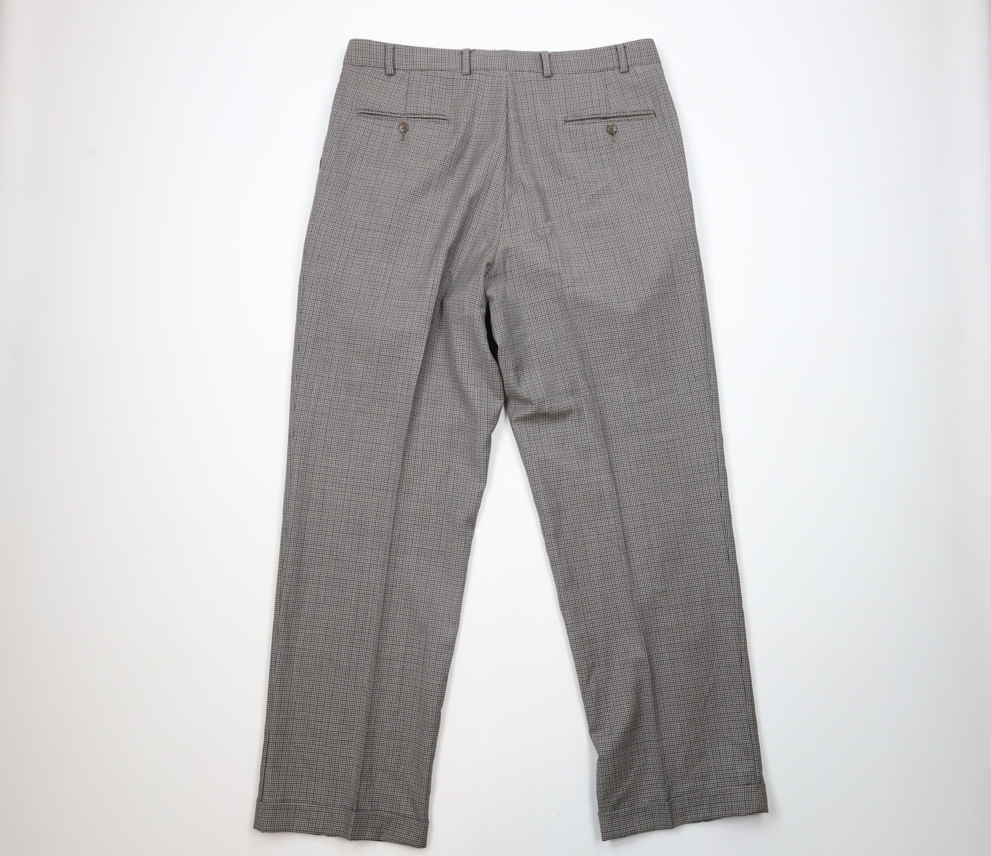 Ralph Lauren × Vintage Vintage 90s Ralph Lauren Cuffed Wide Leg Pants Houndstooth Size US 36 / EU 52 - 7 Thumbnail
