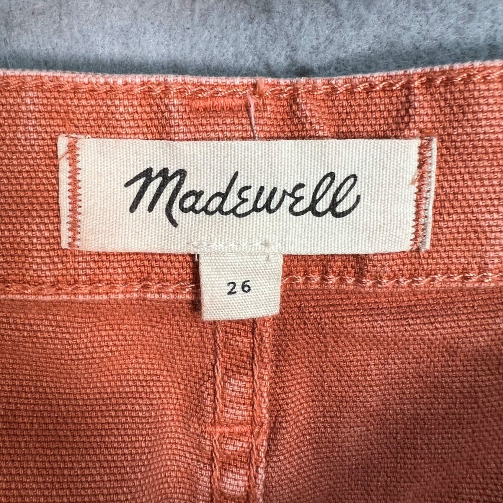 Madewell Madewell Jeans Adult Women 26 Orange High-Rise Straight-Leg Cotton Blend Size 26" / US 2 / IT 38 - 3 Thumbnail