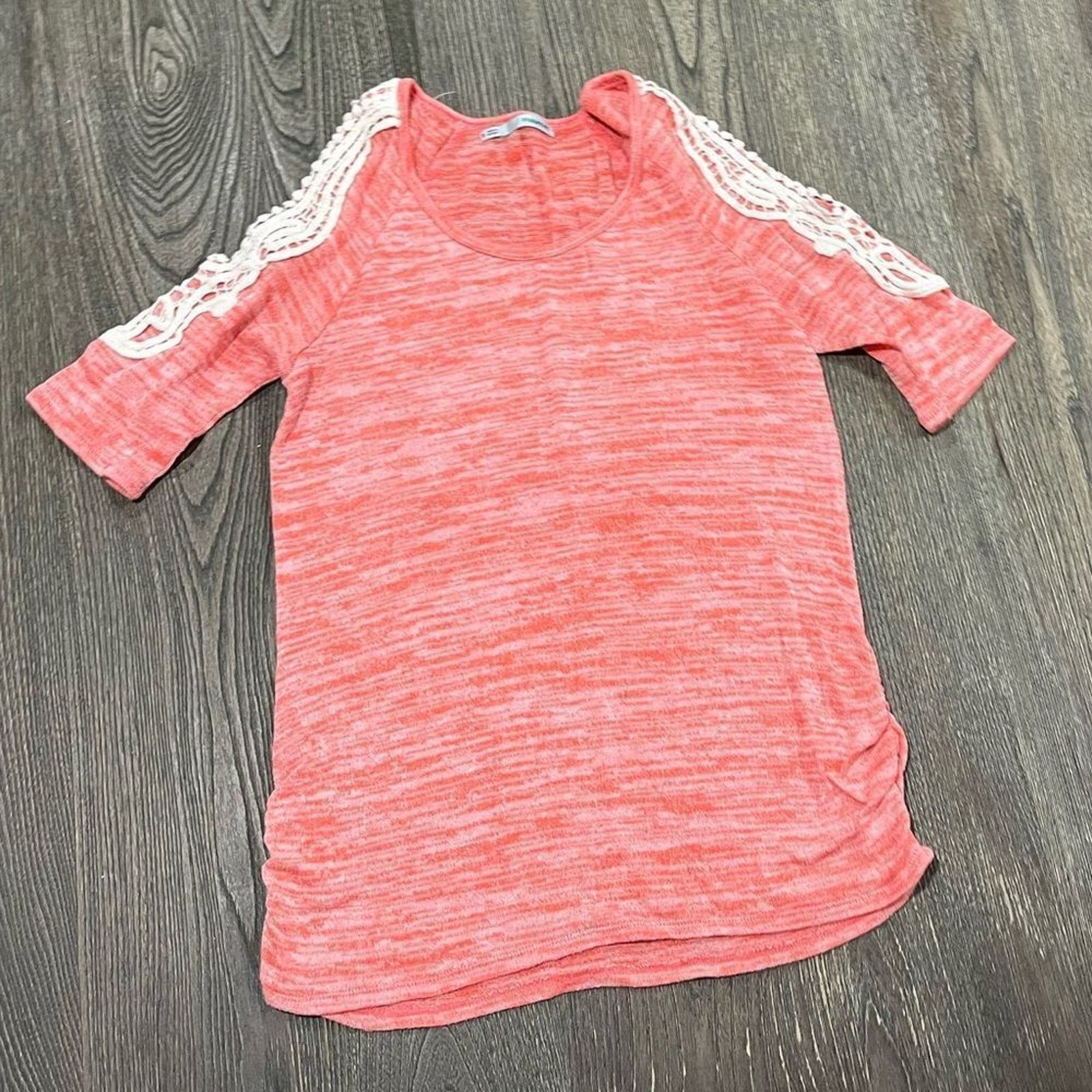 Vintage Maurices Blouse 3/4 Sleeve Design Knit Ruched Heather S Size S / US 4 / IT 40 - 1 Thumbnail